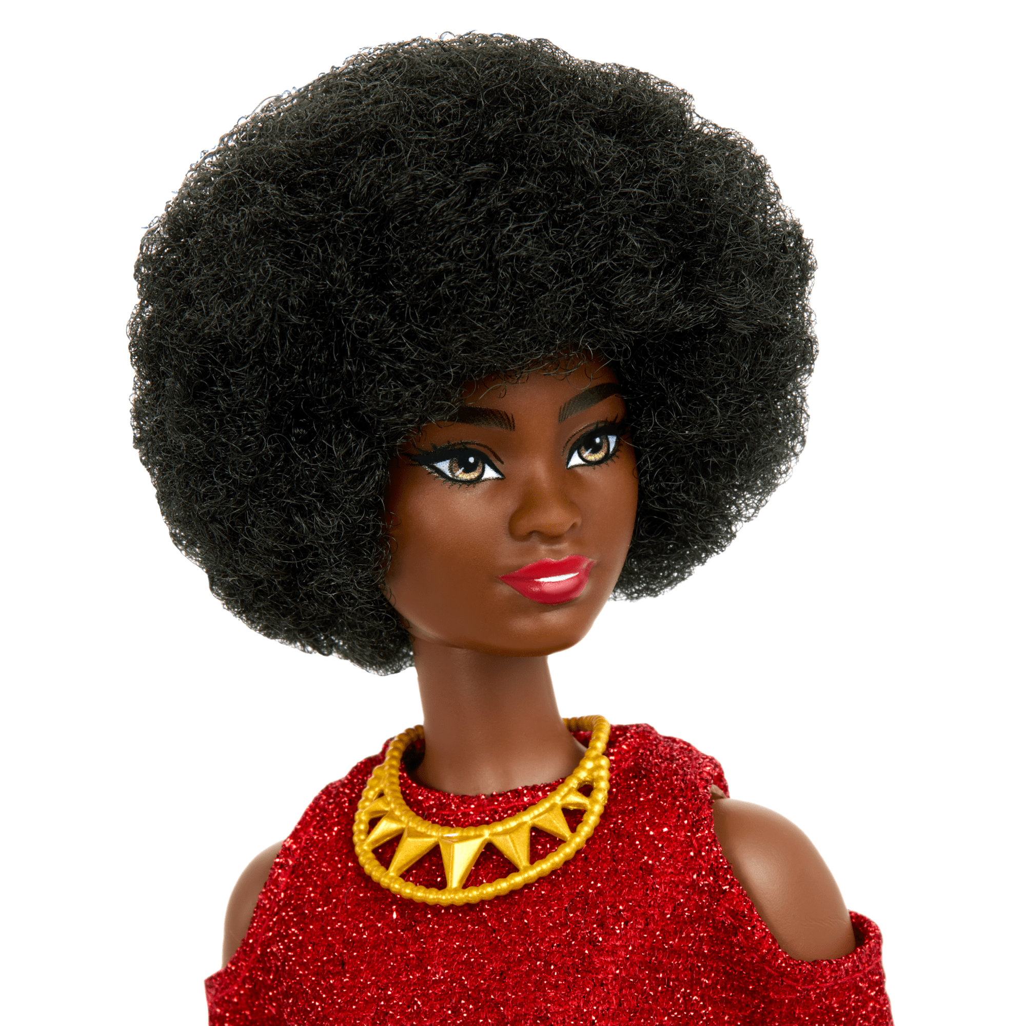 Barbie Fashionistas Doll #221 With Natural Black Hair. Red Dress & Accessories. 65th Anniversary - Image 3
