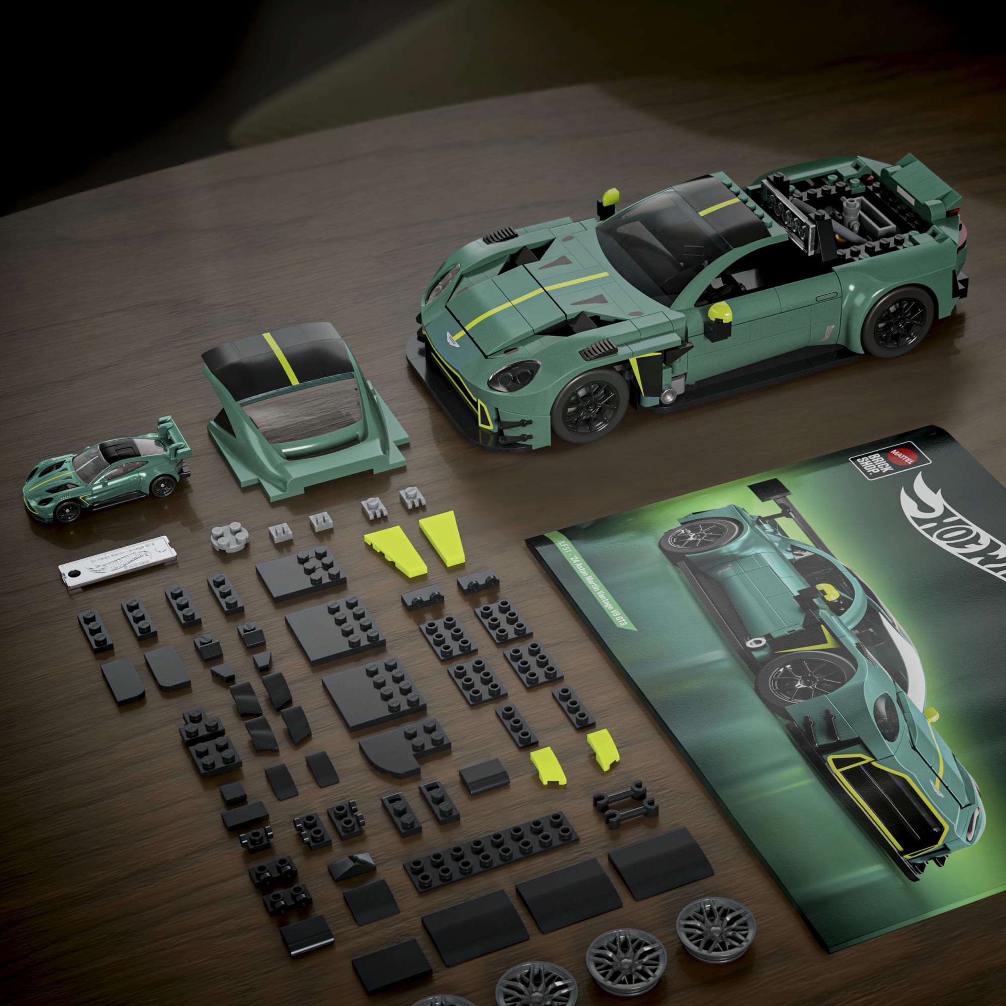 Mattel Brick Shop Hot Wheels-Coffret de Construction Aston Martin Vantage Gt3 - Image 2