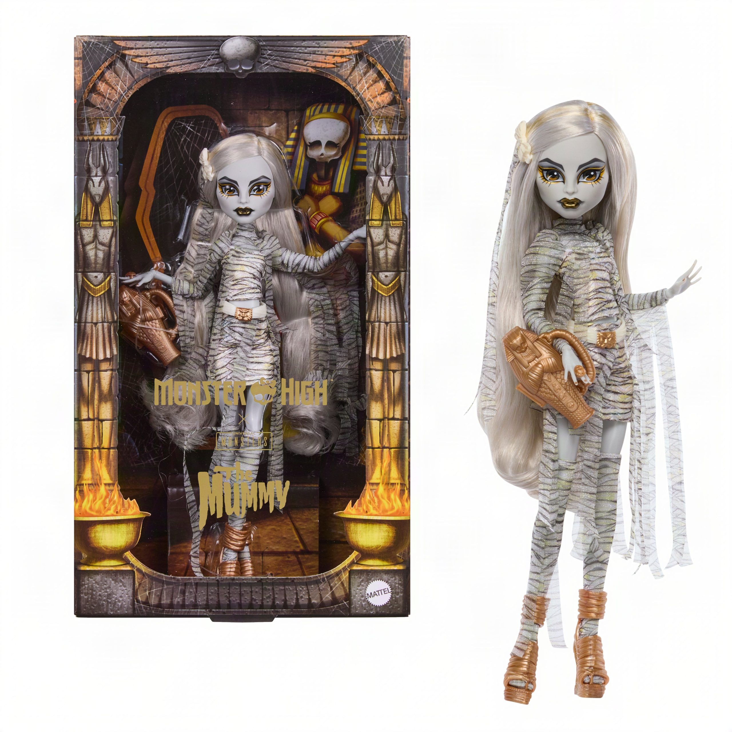 Monster High X Universal Monsters The Mummy Collector Doll With Wrap Dress & Sarcophagus Purse