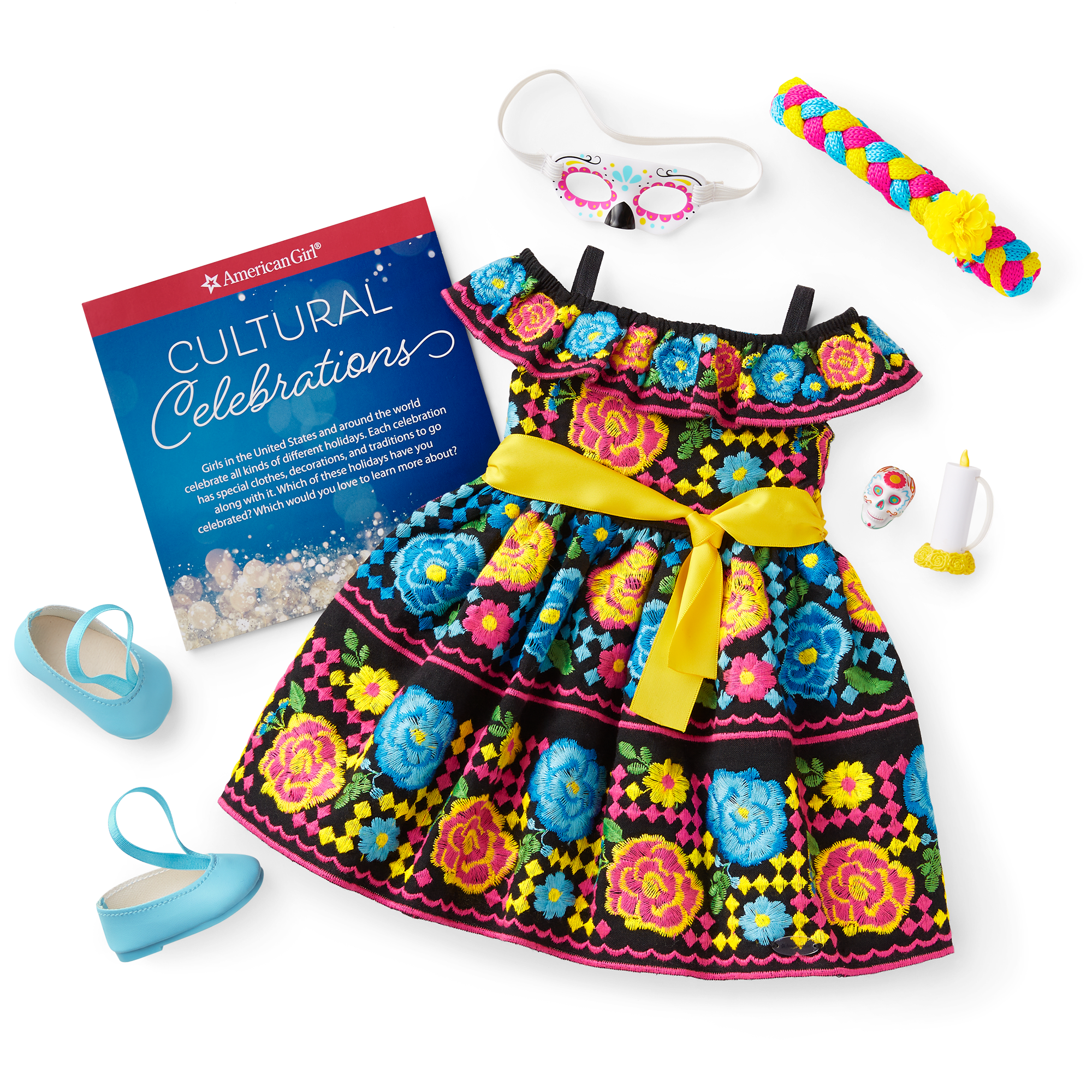 Día de Muertos Celebration Outfit for 18-inch Dolls