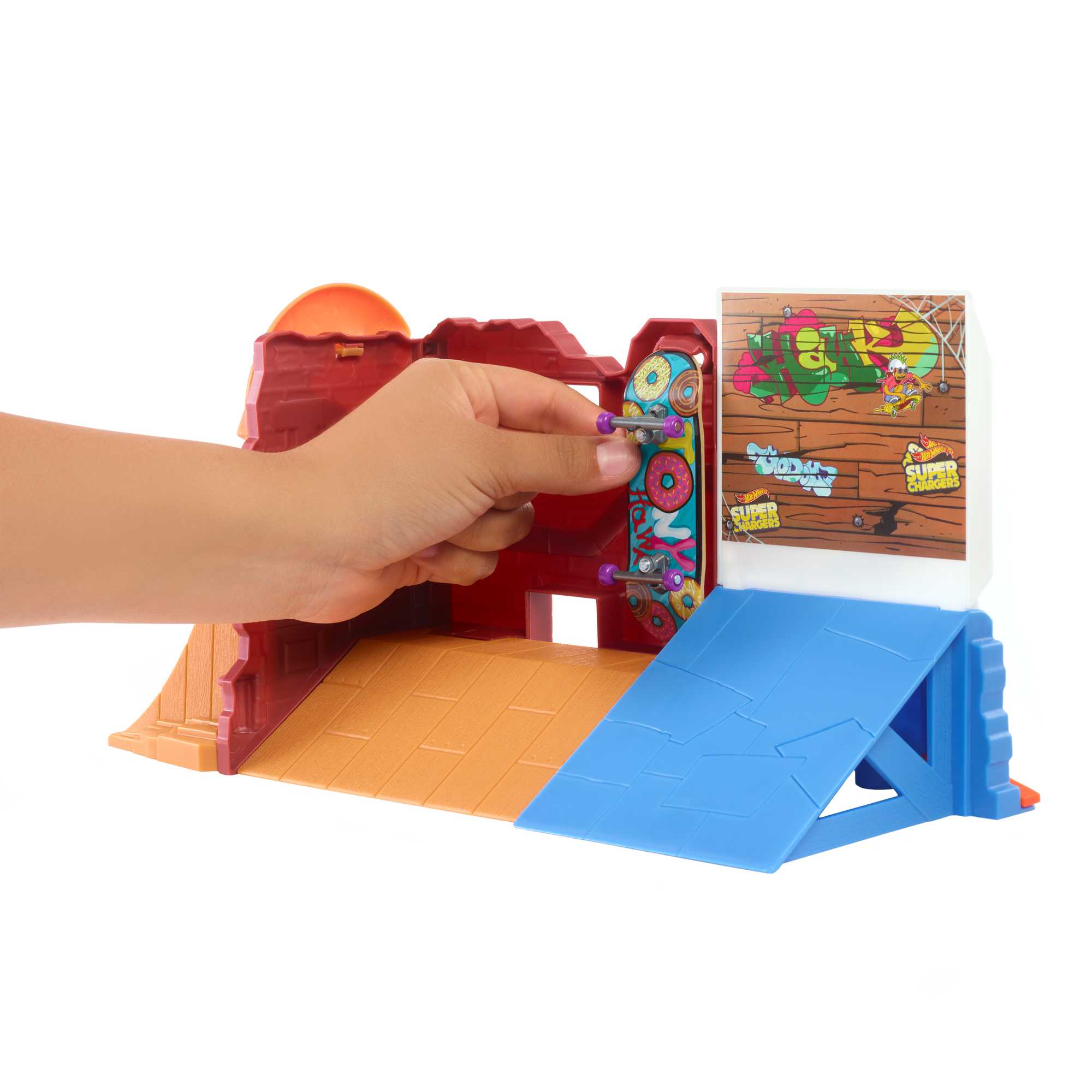 Hot Wheels Skate Donut Skatepark With Tony Hawk Fingerboard & Pair Of Skate Shoes - Image 5