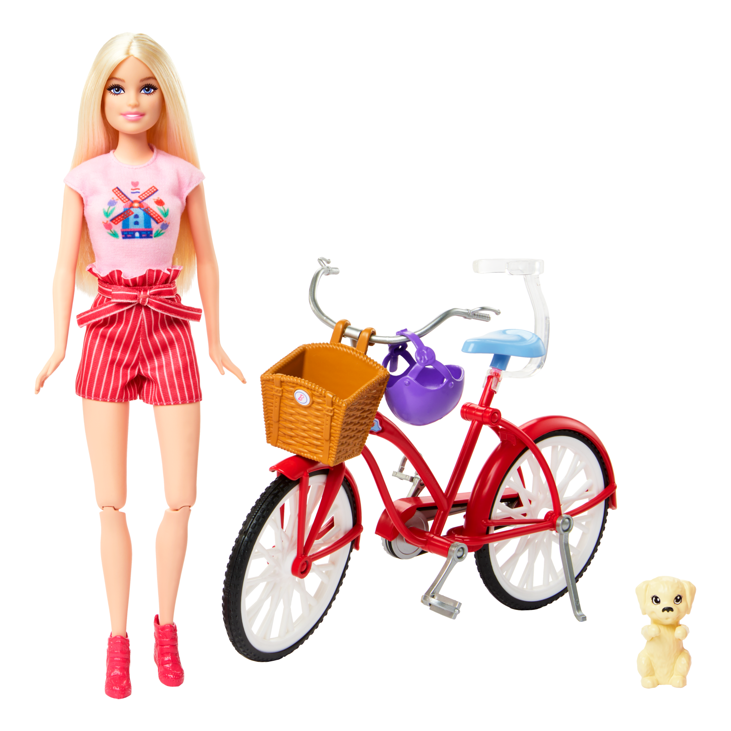 Barbie Pink Passport Holland Doll Set With Bicycle. Clothes. & Travel Accessories