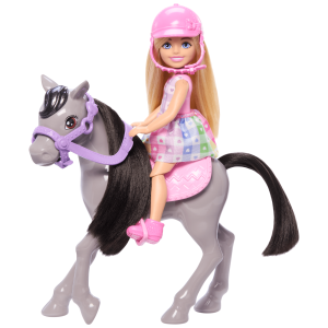 Barbie Chelsea Coffret Poupée et Poney. Casque. Genoux Pliables