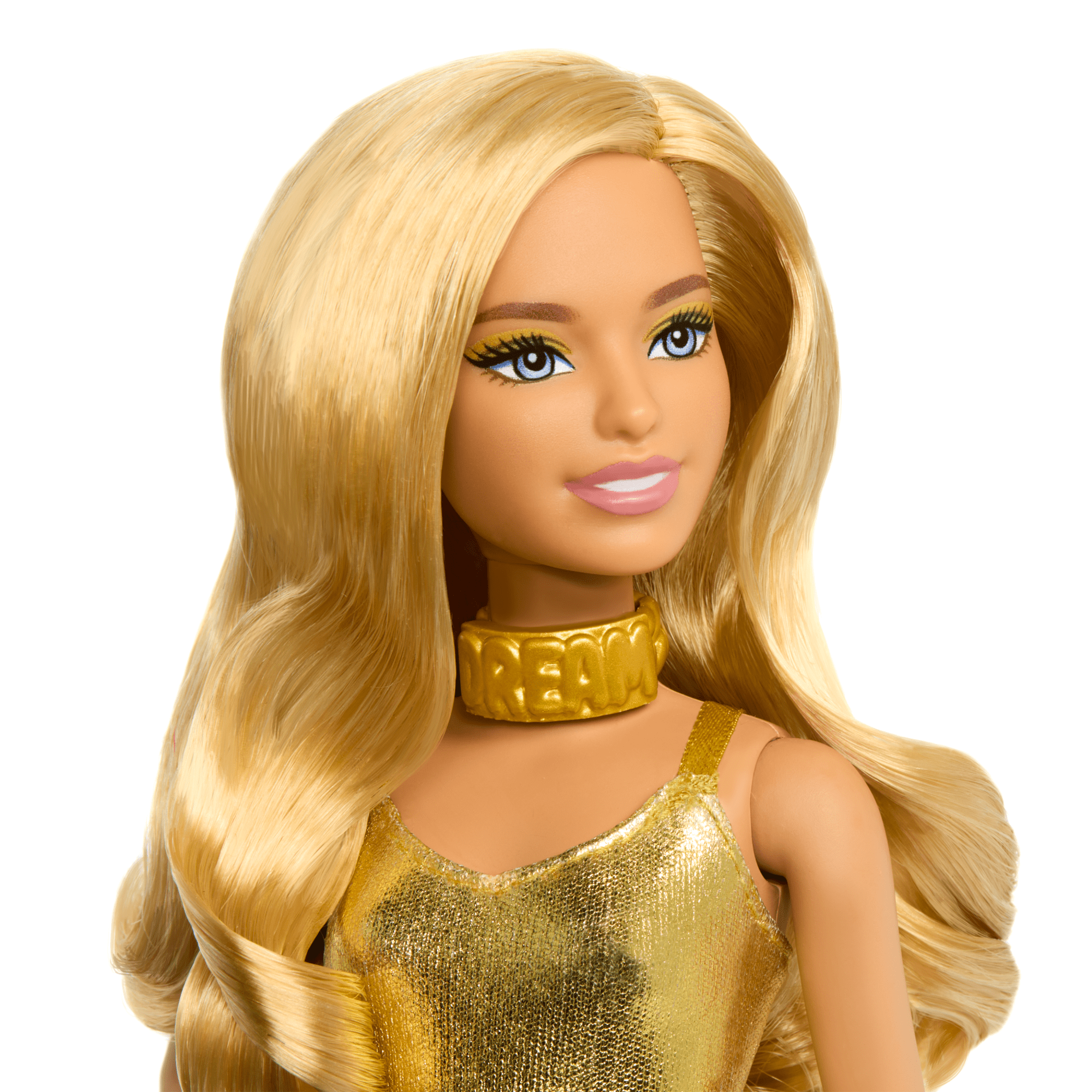 Barbie Fashionistas Doll #222. Petite With Blonde Wavy Hair. Golden Jumpsuit. 65th Anniversary - Image 2