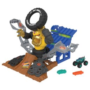 Hot Wheels Monster Trucks Arena Smashers MEGA-Wrex vs Crushzilla Takedown Playset
