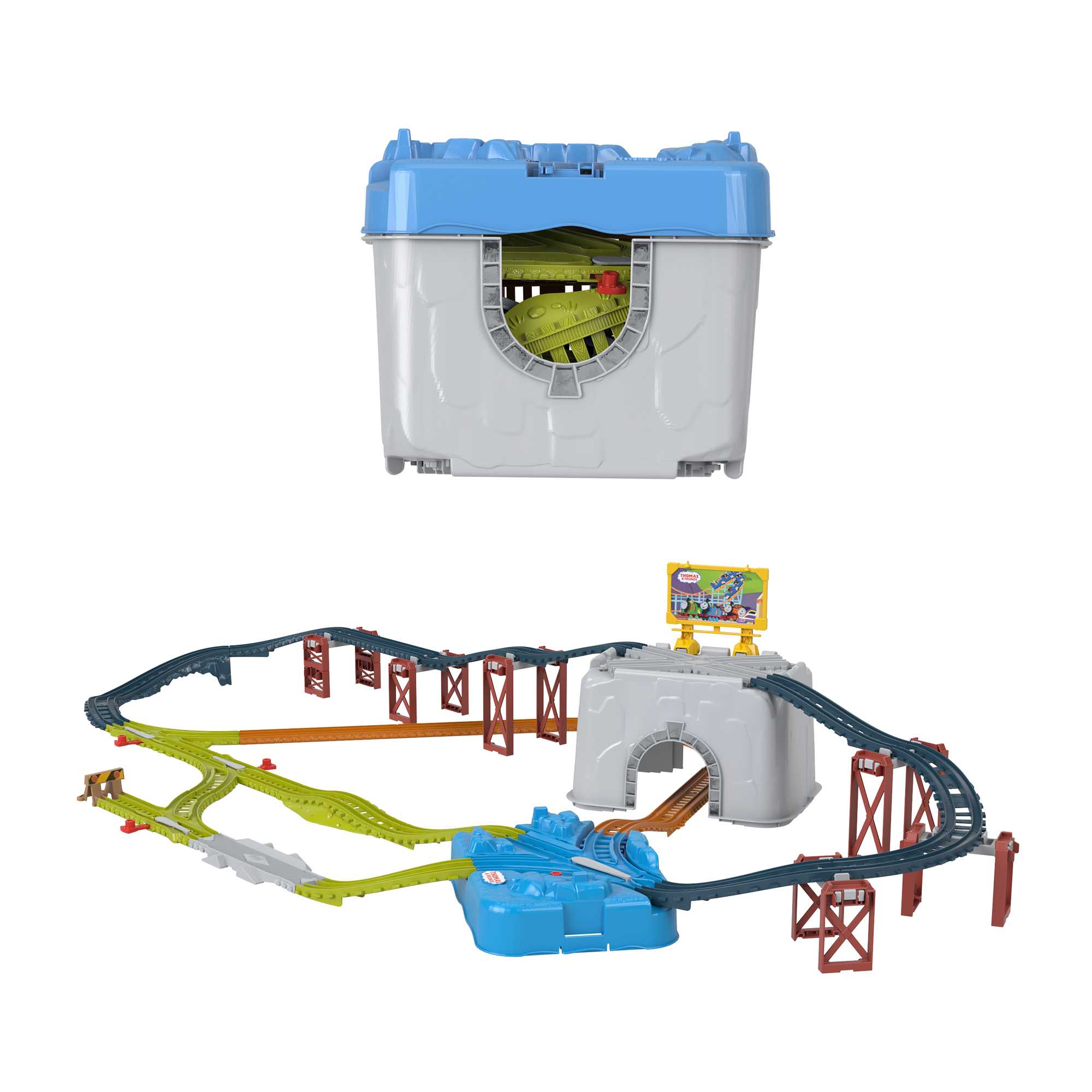 Thomas & Friends Train Tracks Set. Connect & Build Track Bucket. 34-Piece Preschool Toy