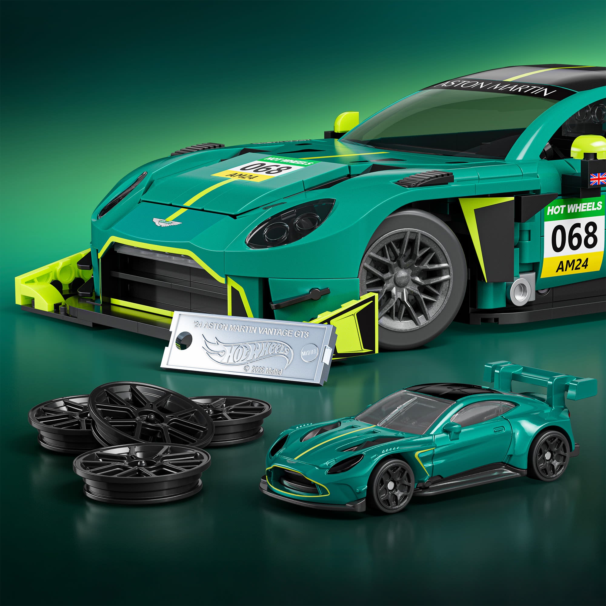 Mattel Brick Shop Hot Wheels '24 Aston Martin Vantage GT3 Building Set - Image 5