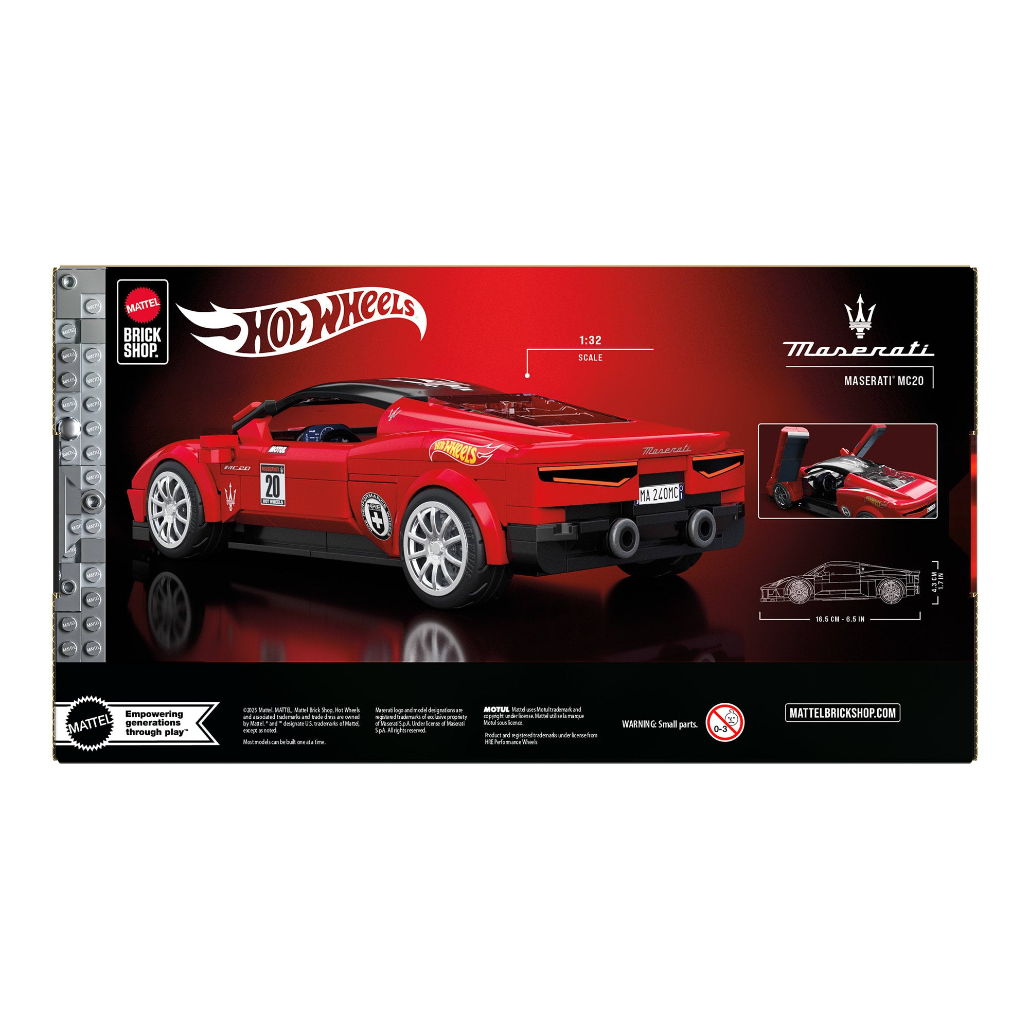 Mattel Brick Shop Hot Wheels Maserati MC20 Building Set - Image 10