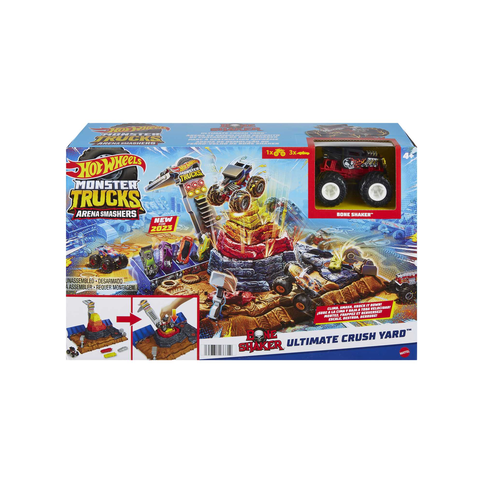 Hot Wheels Monster Trucks Arena Smashers Bone Shaker Ultimate Crush Yard With 1 Vehicle - Image 6