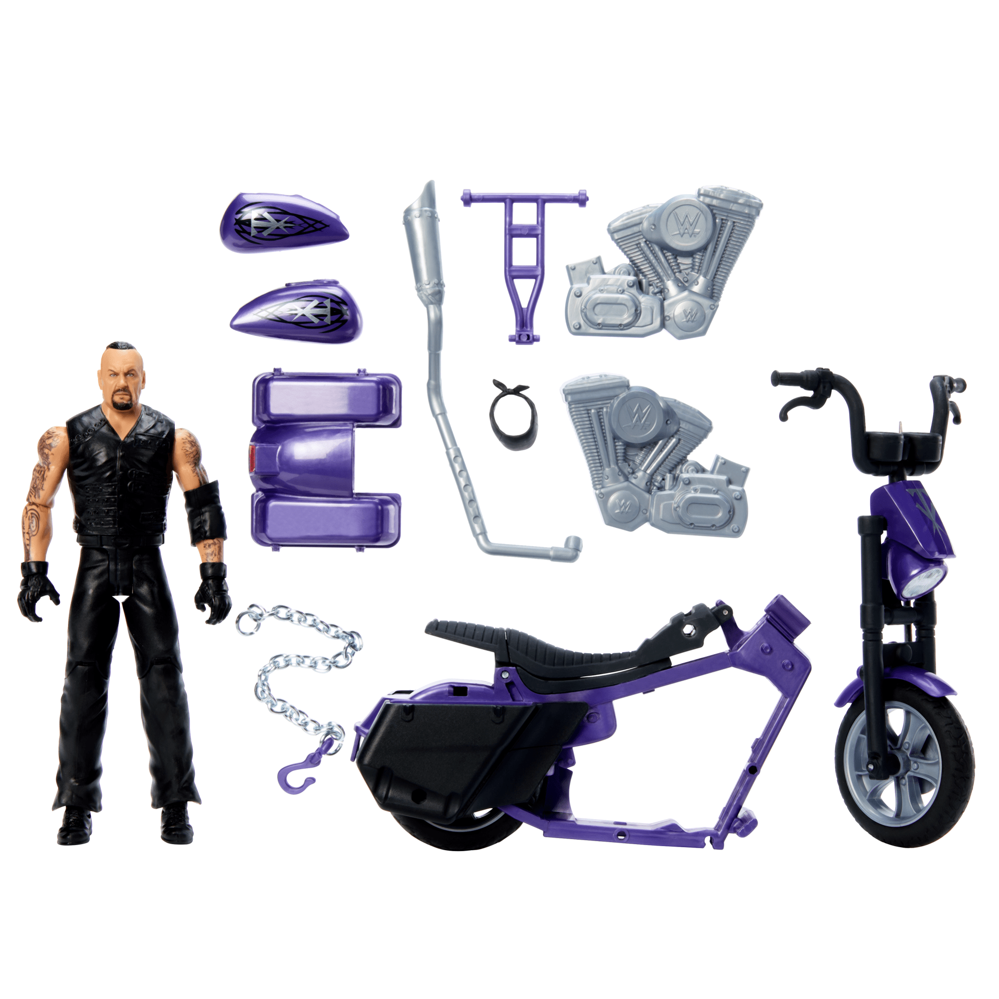 WWE Wrekkin' Slamcycle Vehicle & Undertaker Action Figure. Toy Morotcycle With Breakaway Parts - Image 6