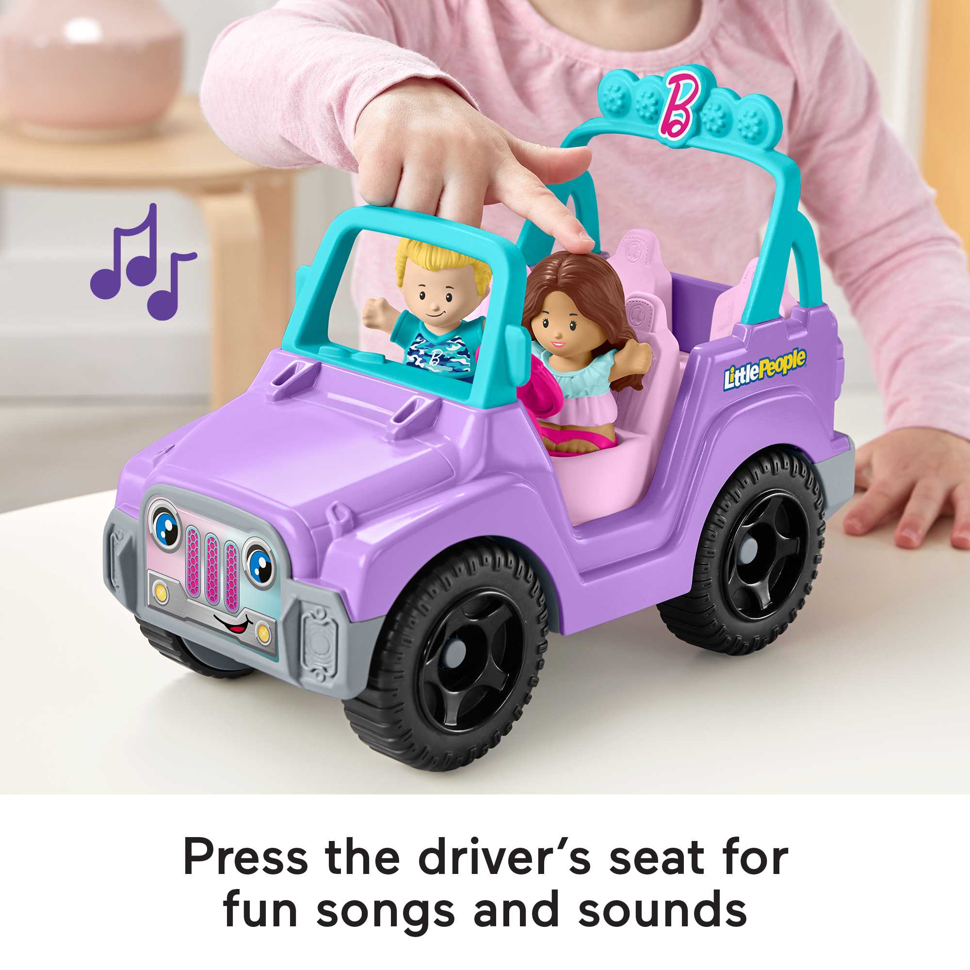 Little People Barbie Toy Car With Sounds And 2 Figures. Beach Cruiser. Toddler Toys - Image 3