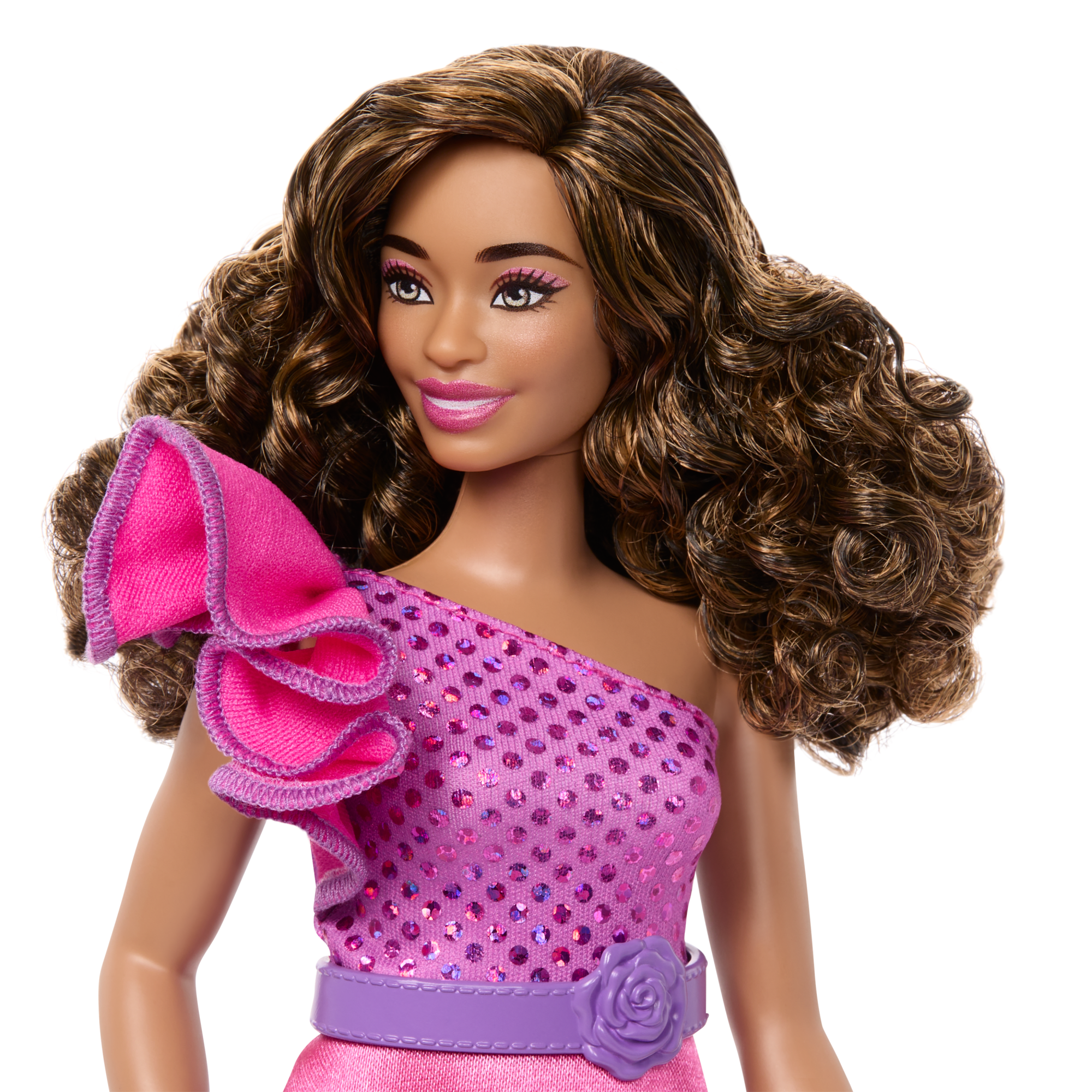Barbie Fashionistas Doll #225. Curvy With Brown Hair. Pink Sparkly Dress. 65th Anniversary - Image 3