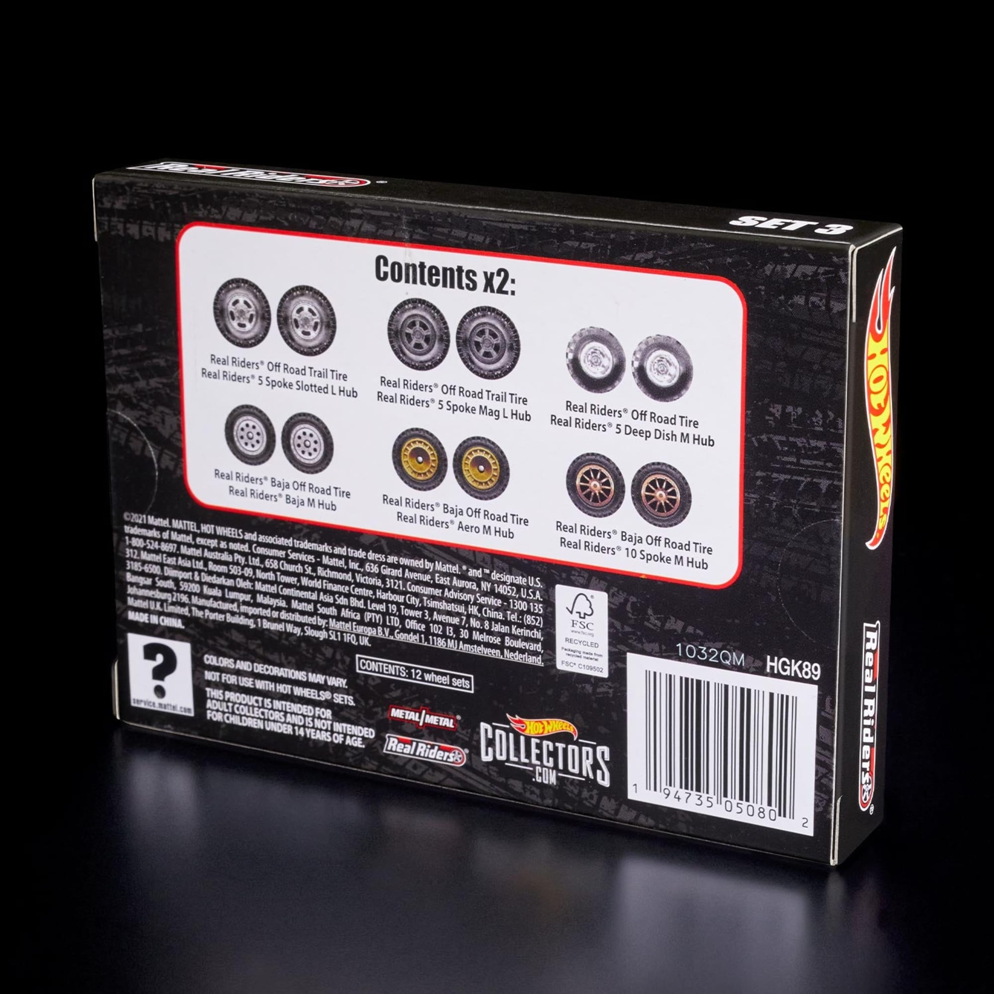 Hot Wheels RLC Exclusive Real Riders Wheels Pack - Set 3 - Image 3