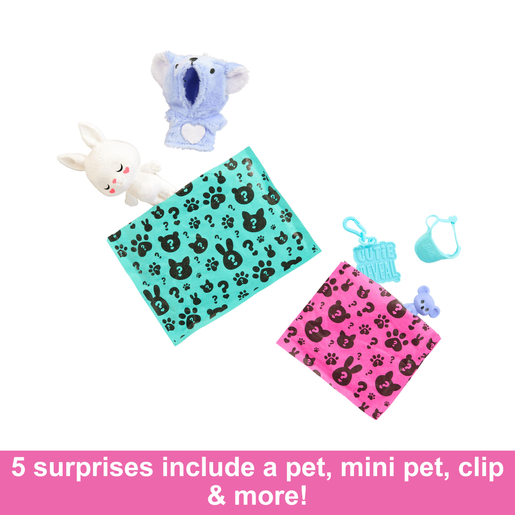 Barbie Cutie Reveal Costume-Themed Pet & Accessories With 5 Surprises including Mini Pet. Color Change & Clip - Image 2