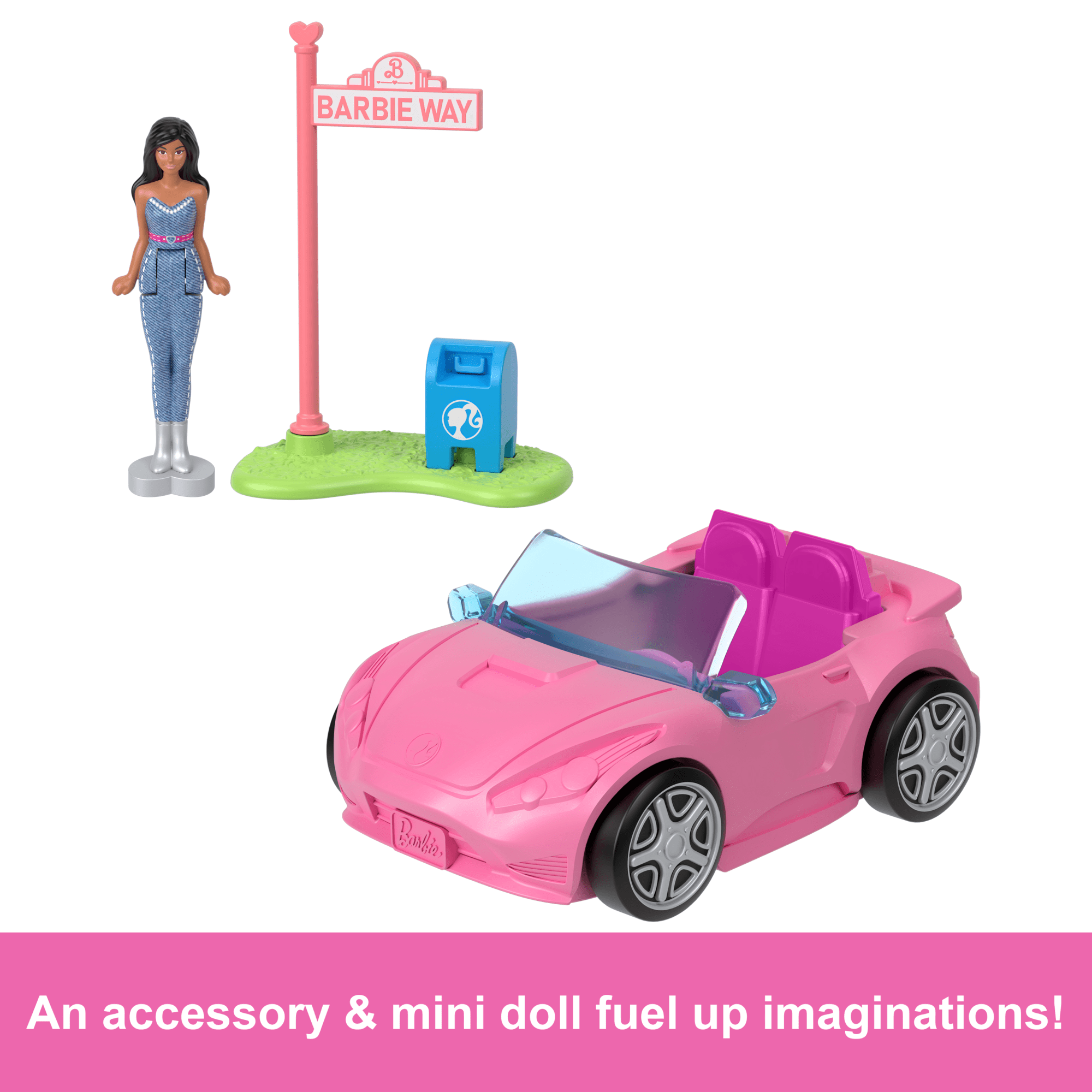Barbie Mini Barbieland Doll & Vehicle Set With 1.5-inch Doll & Convertible Car With Color-Change - Image 5