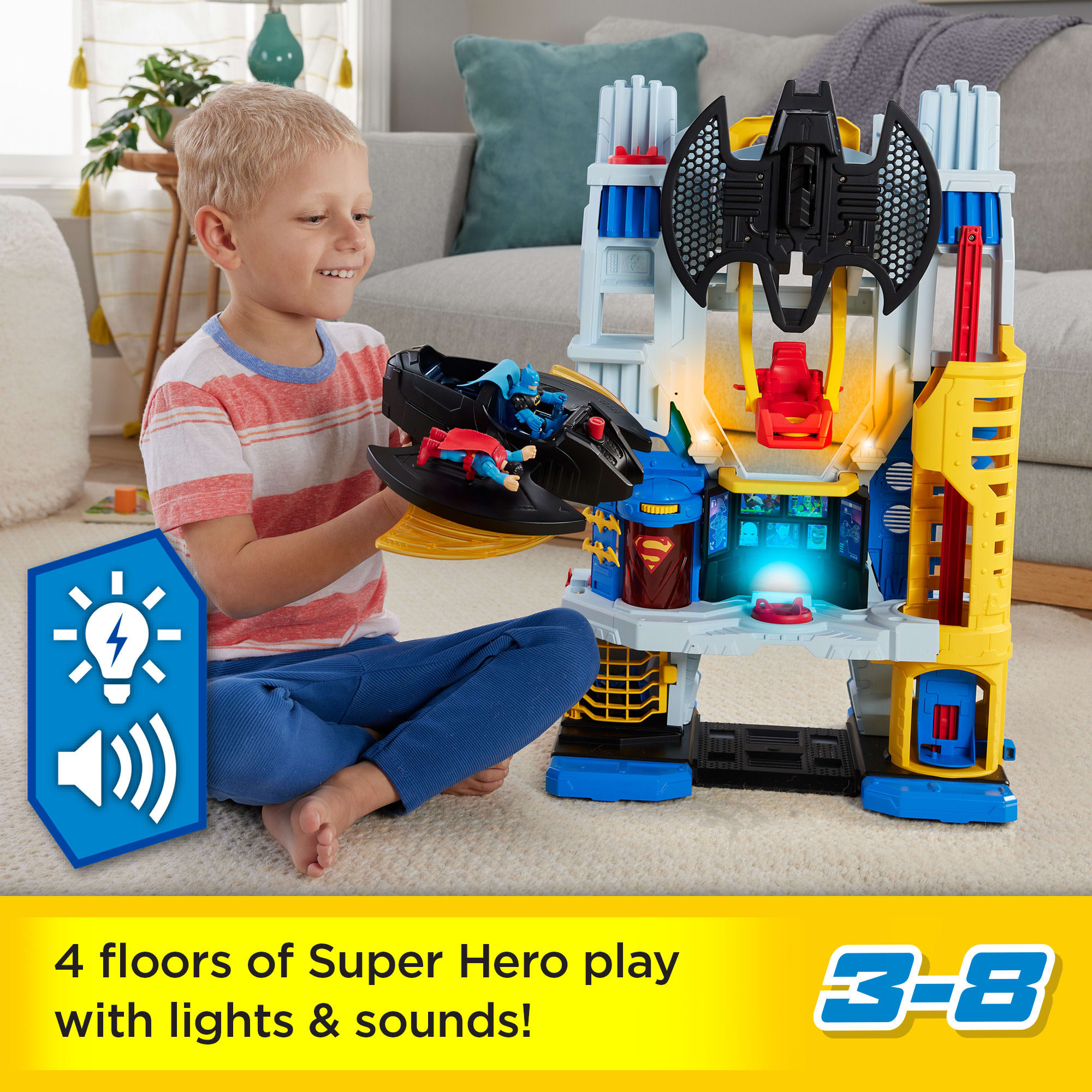 Imaginext DC Super Friends Ultimate Headquarters Playset With Batman Figure. 10 Piece Preschool Toy - Image 2