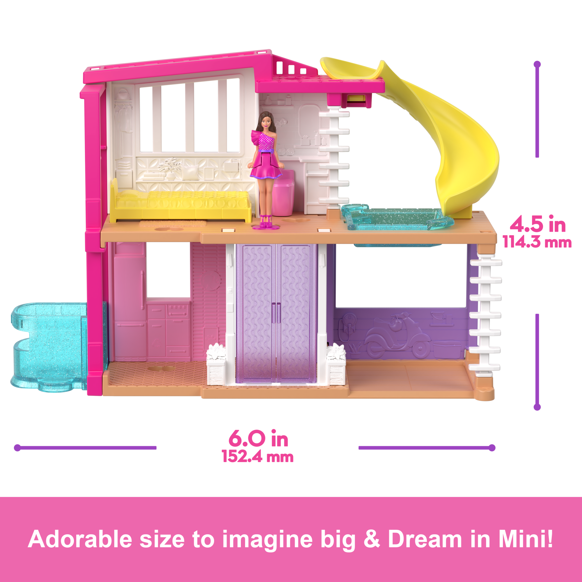 Barbie Mini Barbieland Doll House Playsets With 1.5-inch Doll. Furniture & Accessories - Image 4