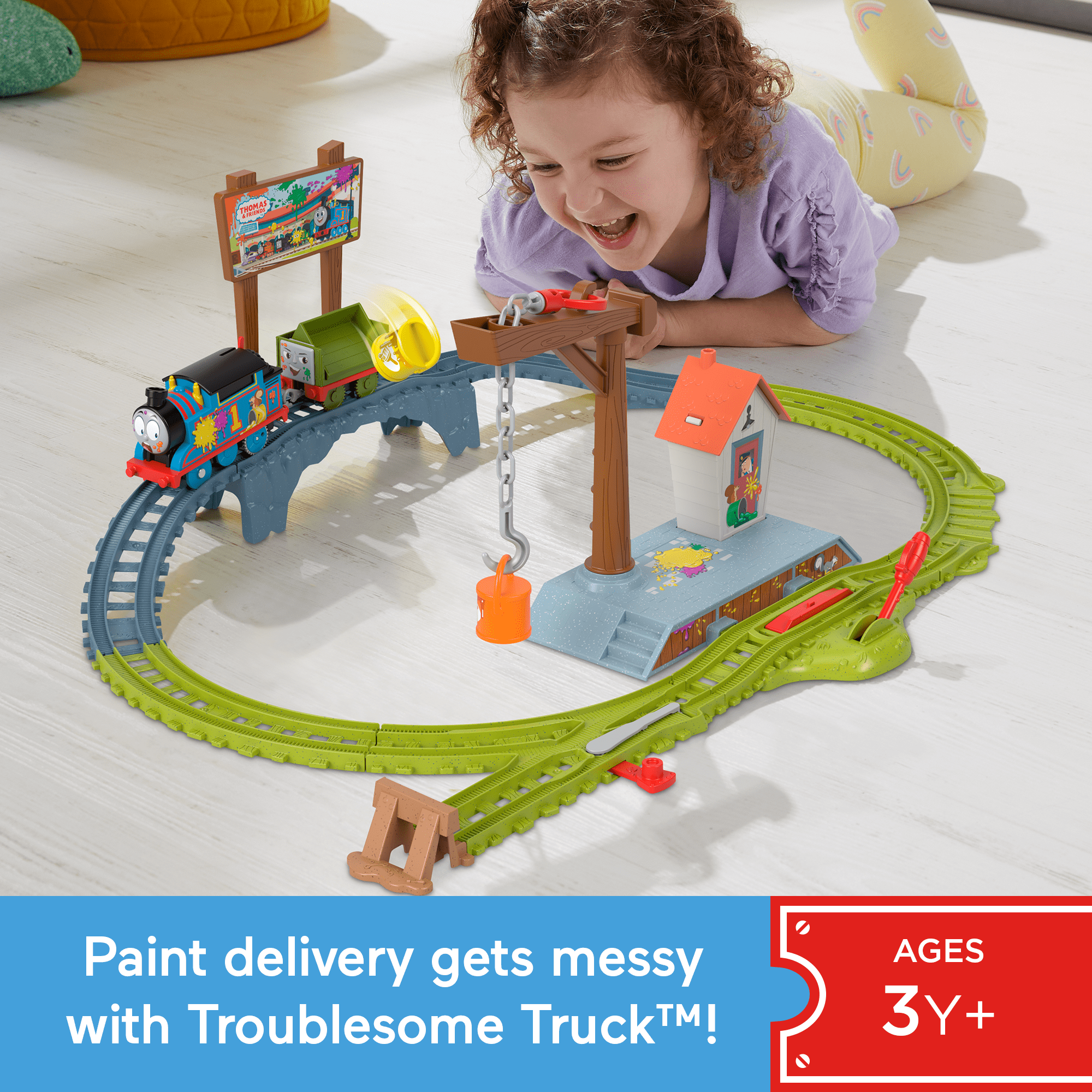 Thomas & Friends Paint Delivery Motorized Train And Track Set For Preschool Kids - Image 2