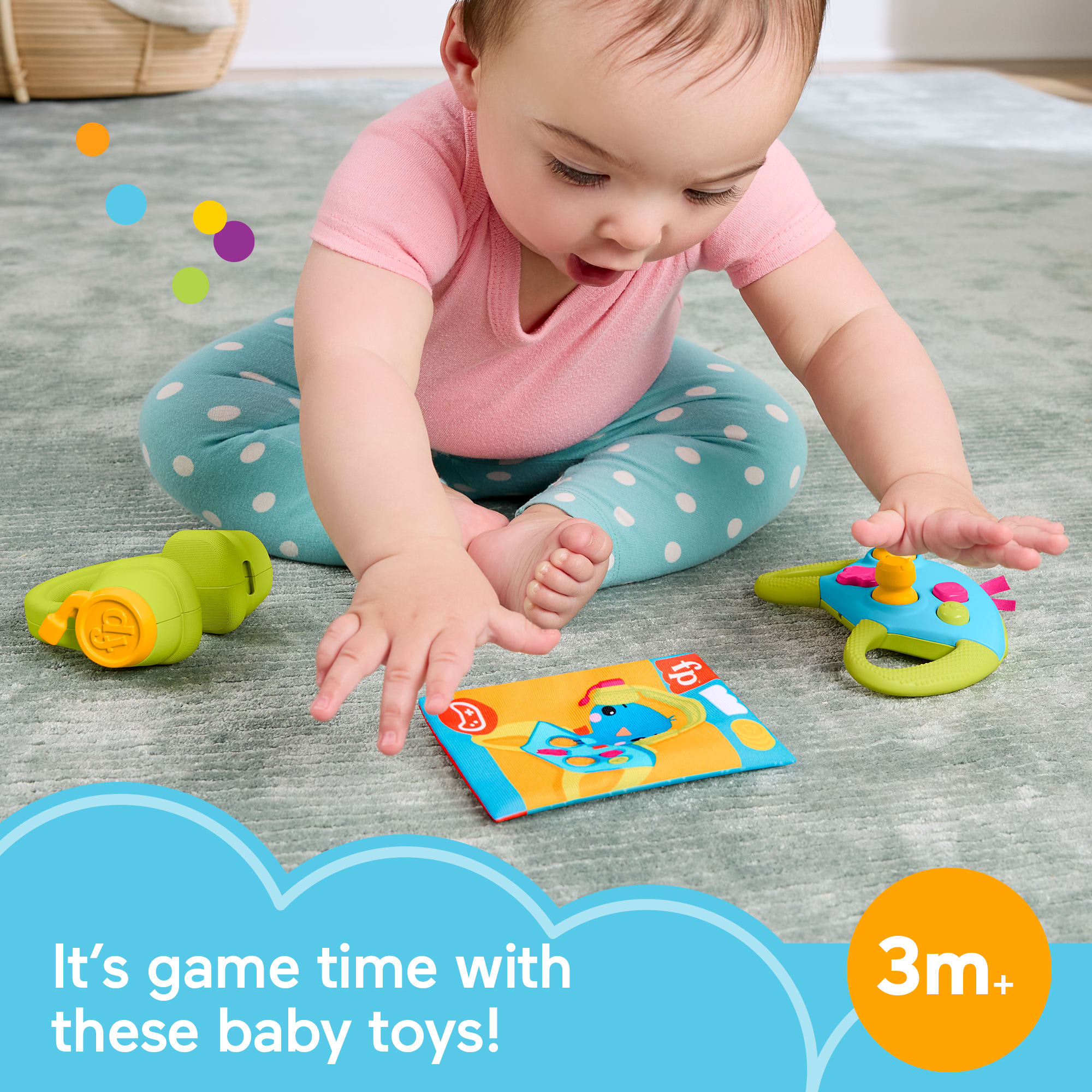 Fisher-Price Level-Up Little Gamer Gift Set. 3 Developmental Baby Toys For Newborns - Image 2
