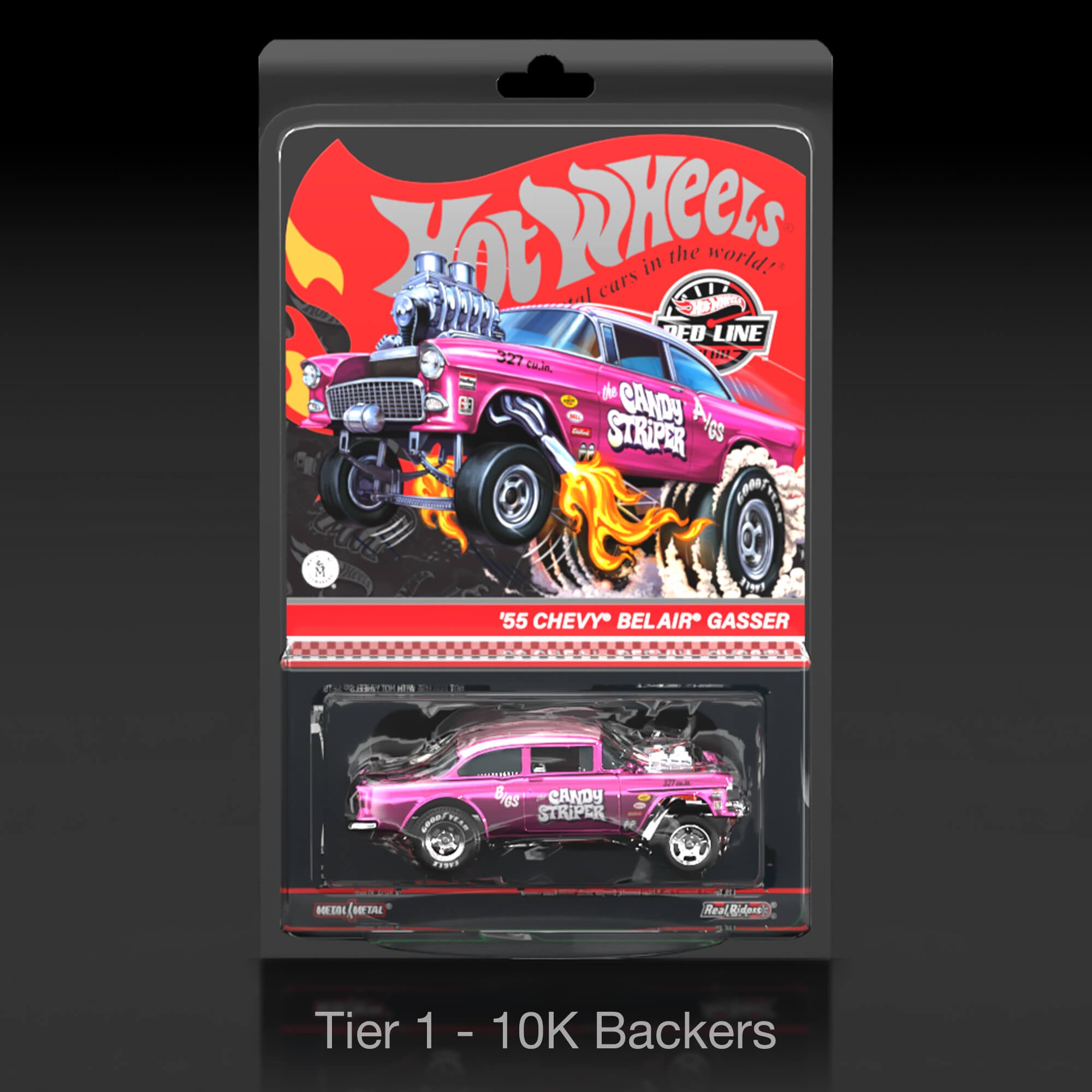 Hot Wheels RLC Exclusive 1:18 Scale '55 Chevy Bel Air Gasser Candy Striper - Crowdfund - Image 14