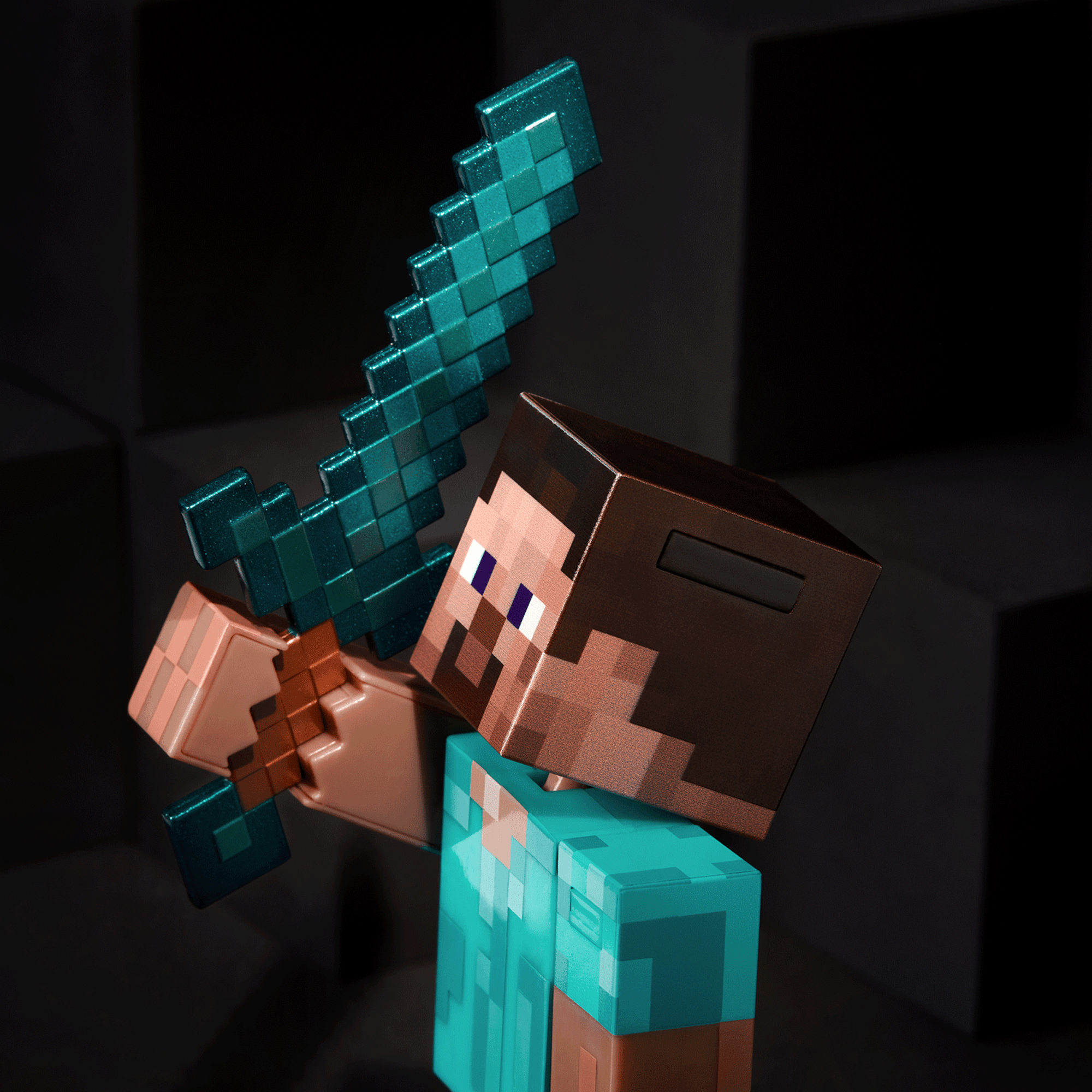 Minecraft Diamond Level Steve Collector Action Figure - Image 6