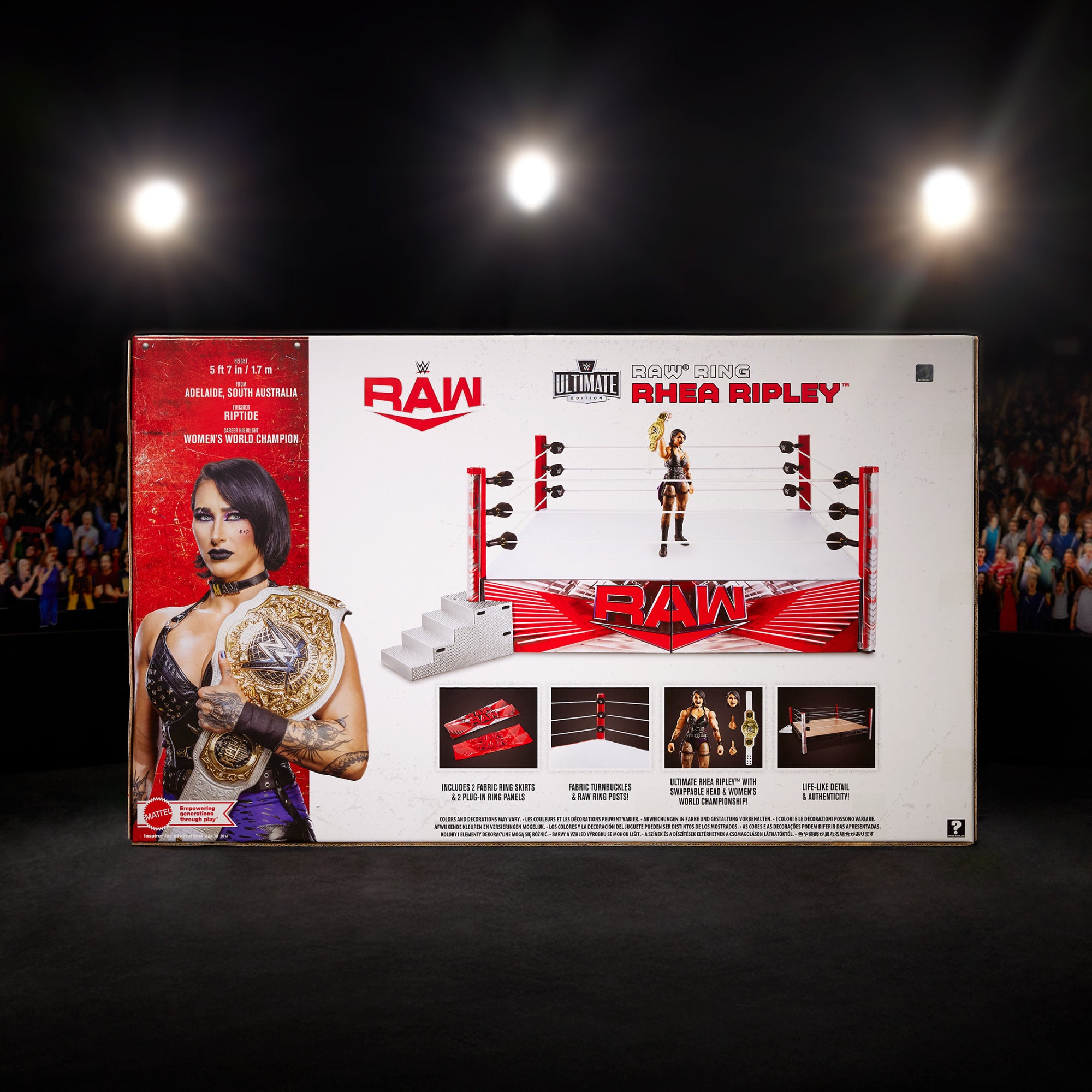 WWE Ultimate Edition RAW Ring and WWE Superstar Rhea Ripley Figure - Image 8