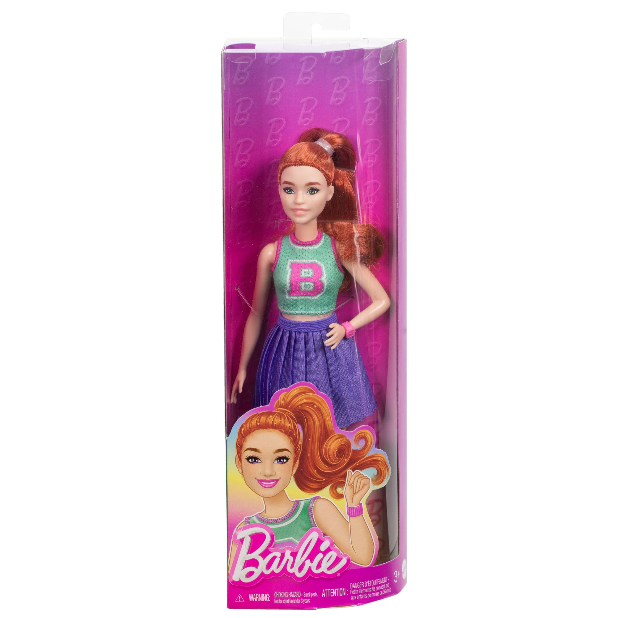 Barbie Fashionista Muñeca Playera Verde y Falda Morada - Image 6