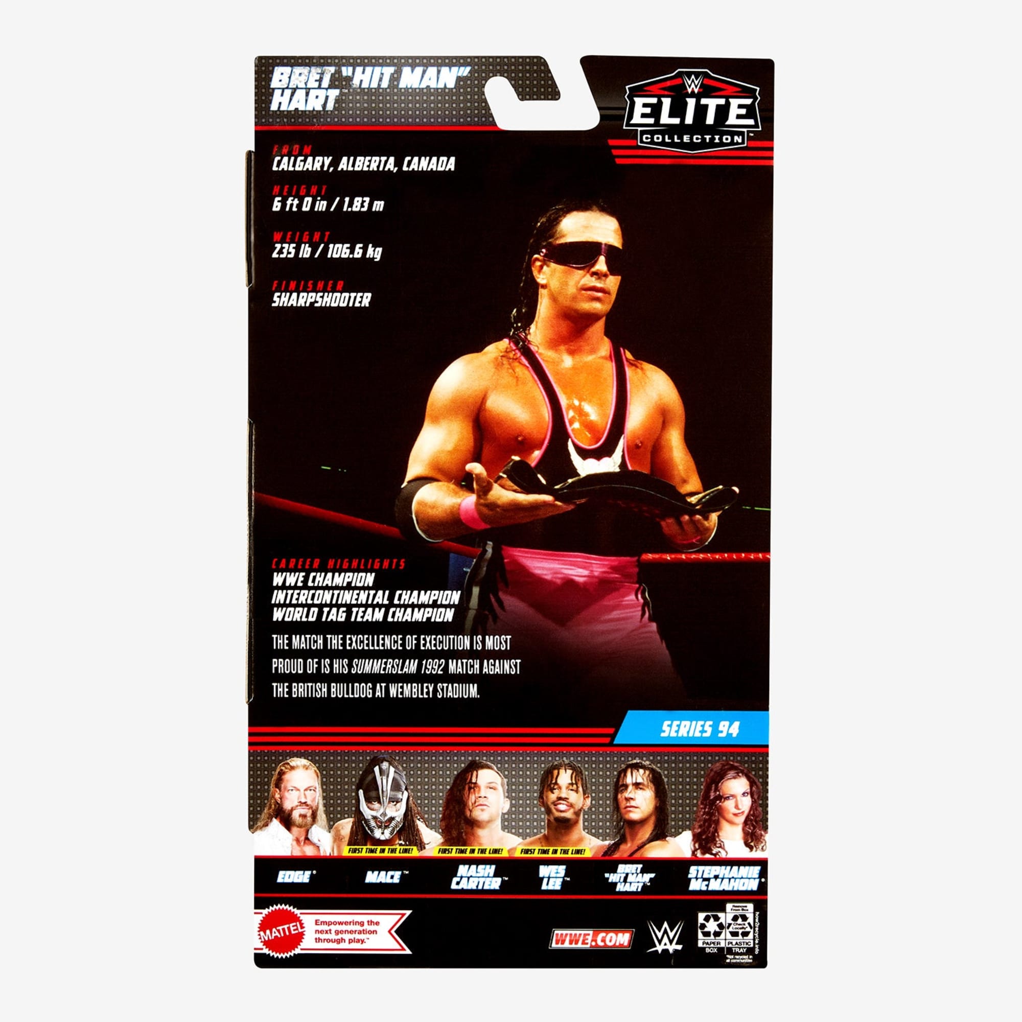 WWE Bret Hit Man Hart™ Elite Collection Action Figure - Image 7