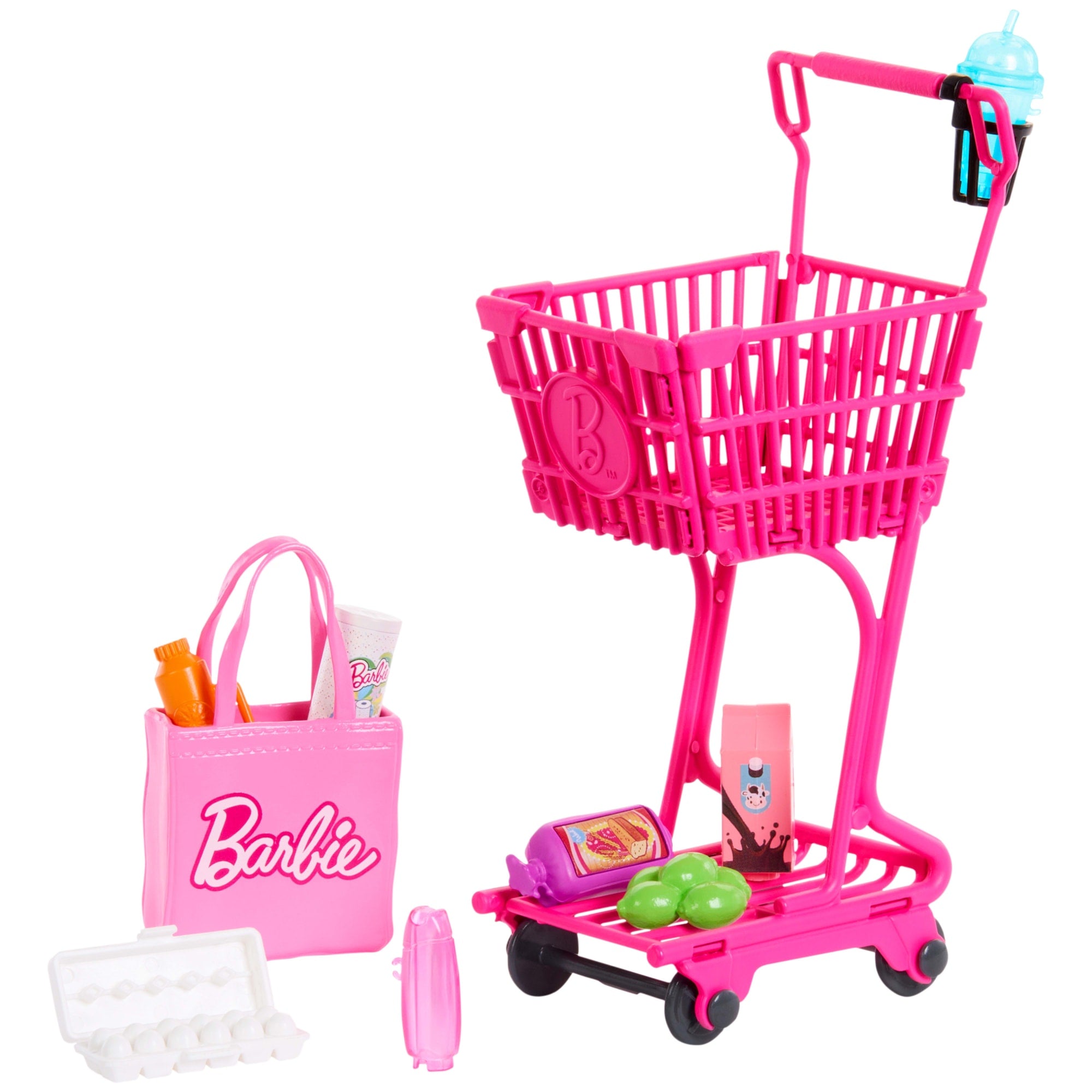 Barbie World Coffret Épicerie Amusante. 11Accessoires Pour Poupée