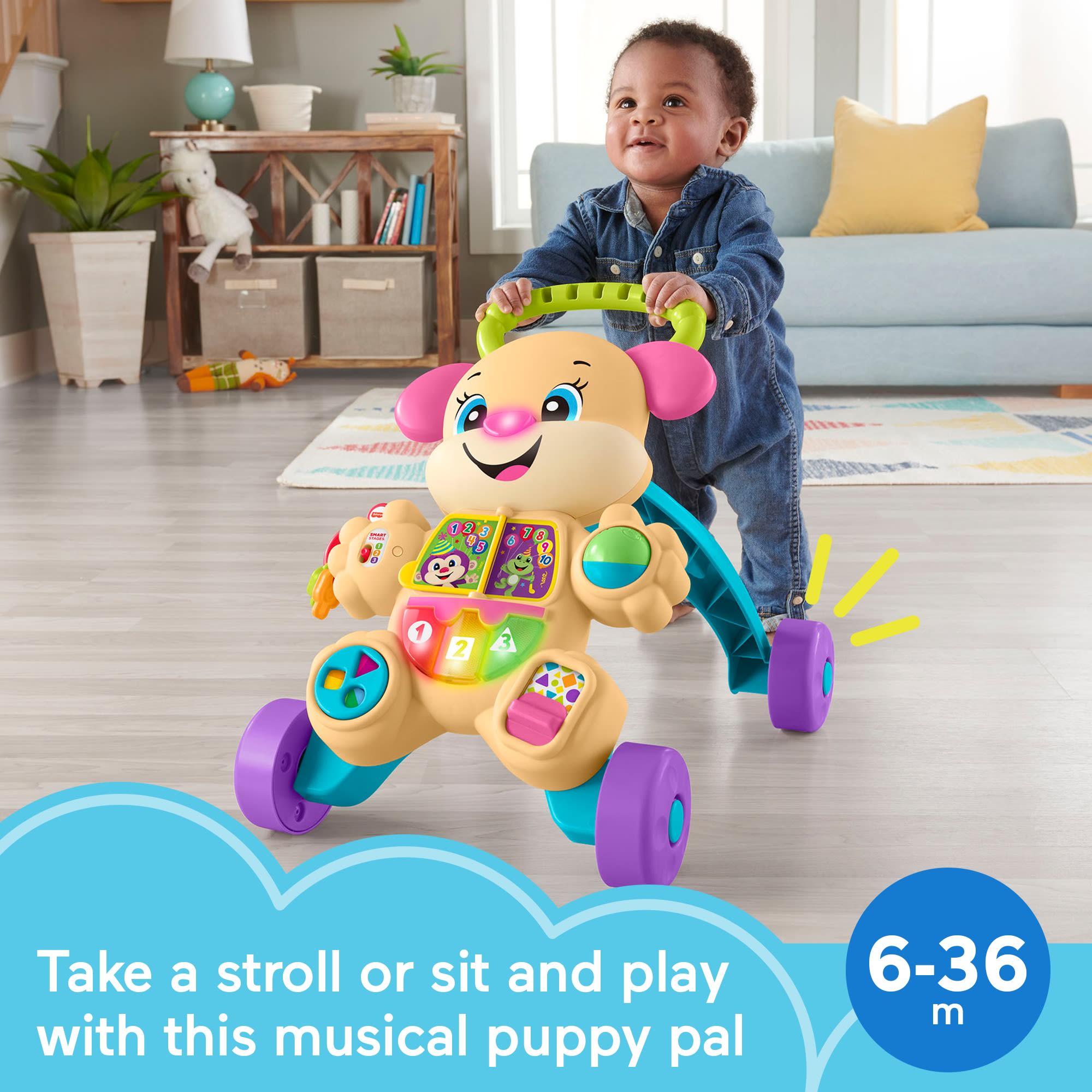 Fisher-Price Laugh & Learn Smart Stages Learn With Sis Walker Baby & Toddler Educational Toy - Image 2
