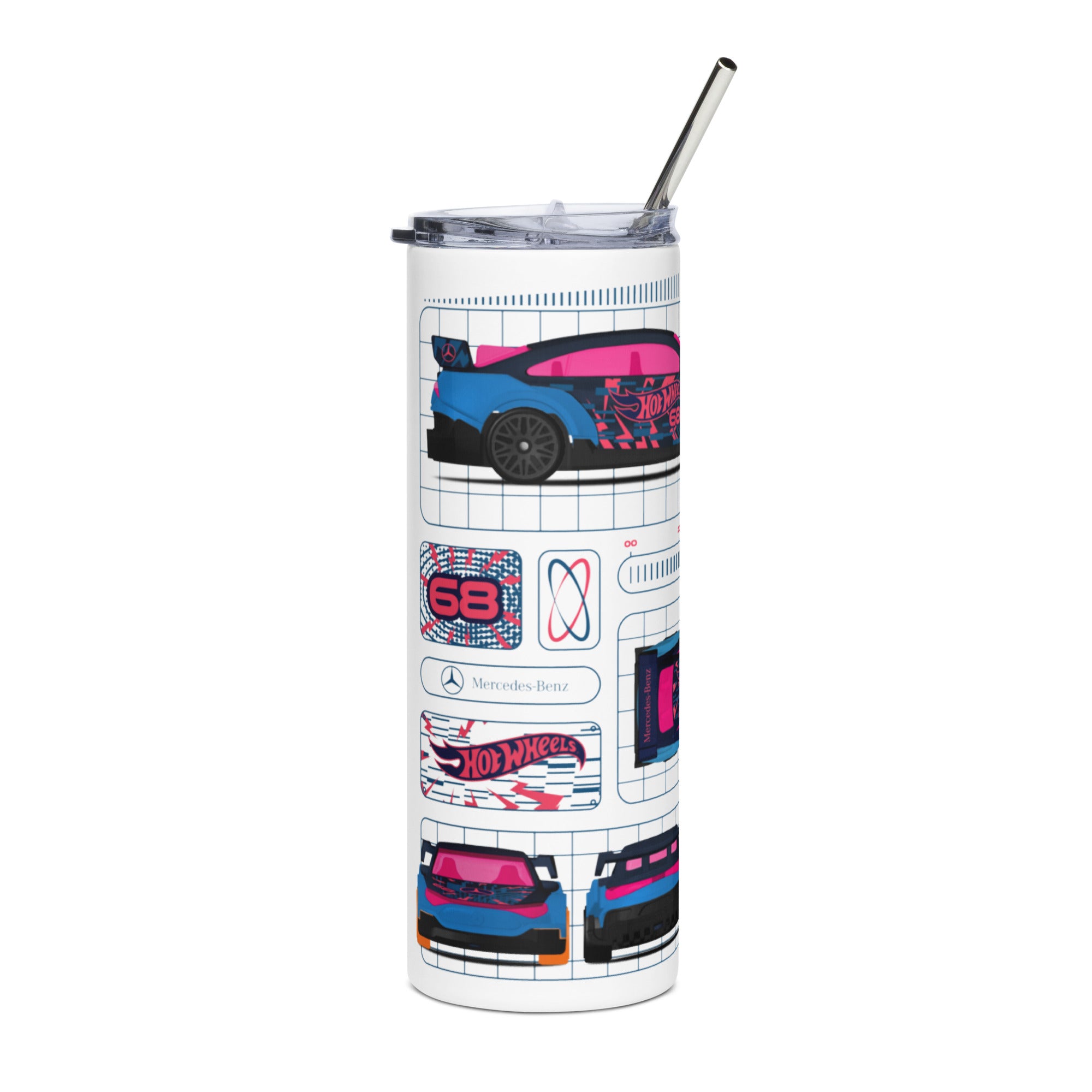 Hot Wheels x Mercedes Benz White Tumbler - Image 4
