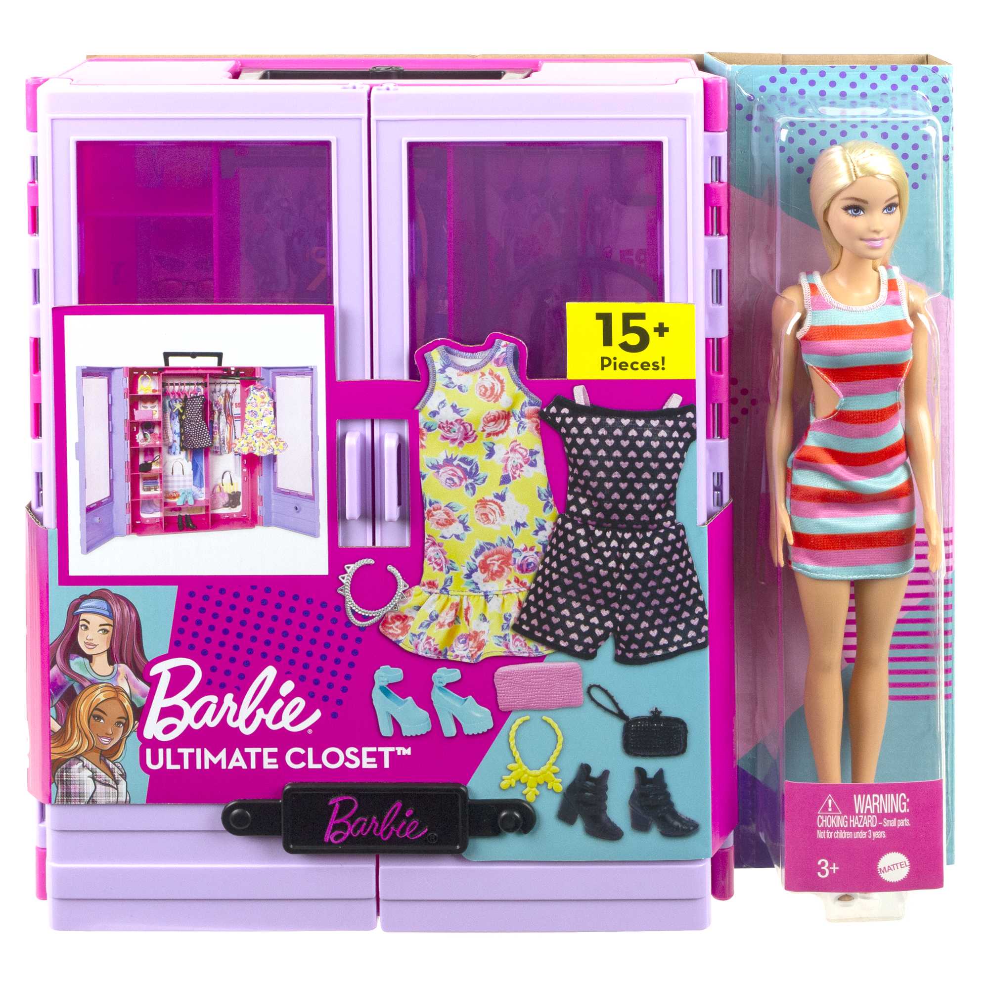 Barbie Ultimate Closet Doll And Playset Portable Fashion Toy With Doll. Clothes And Accessories - Image 6