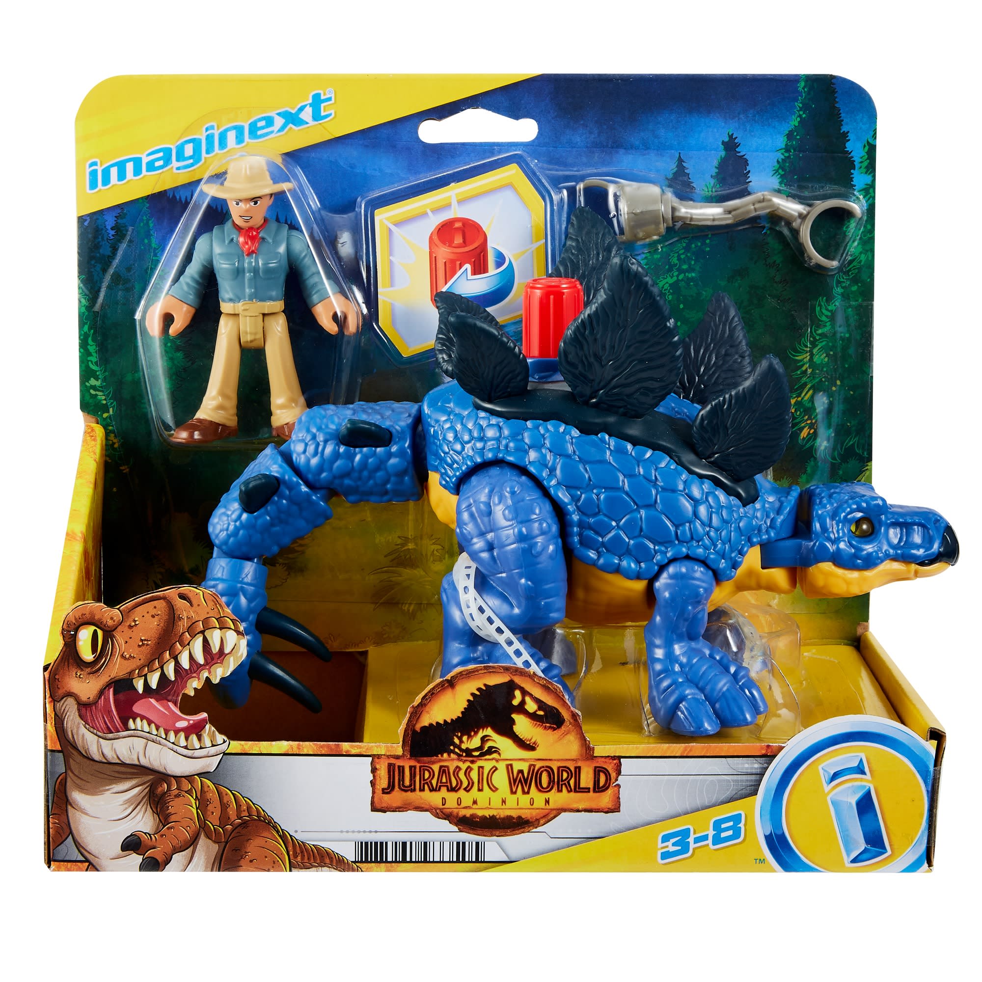 Imaginext Jurassic World Dominion Stegosaurus Dinosaur & Dr. Grant Poseable Figure Set - Image 6