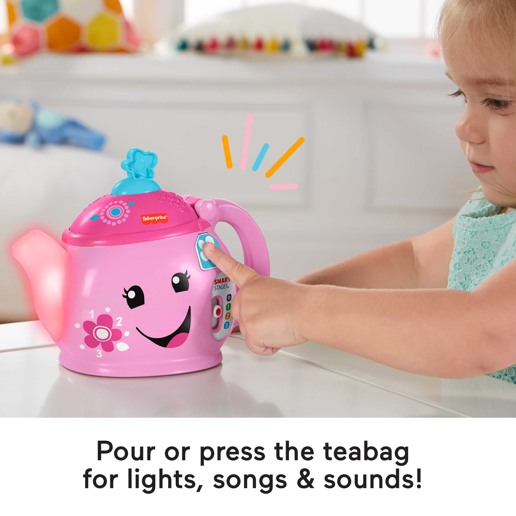 Fisher-Price Laugh & Learn Sweet Manners Tea Set Interactive Toddler Toy - Image 4