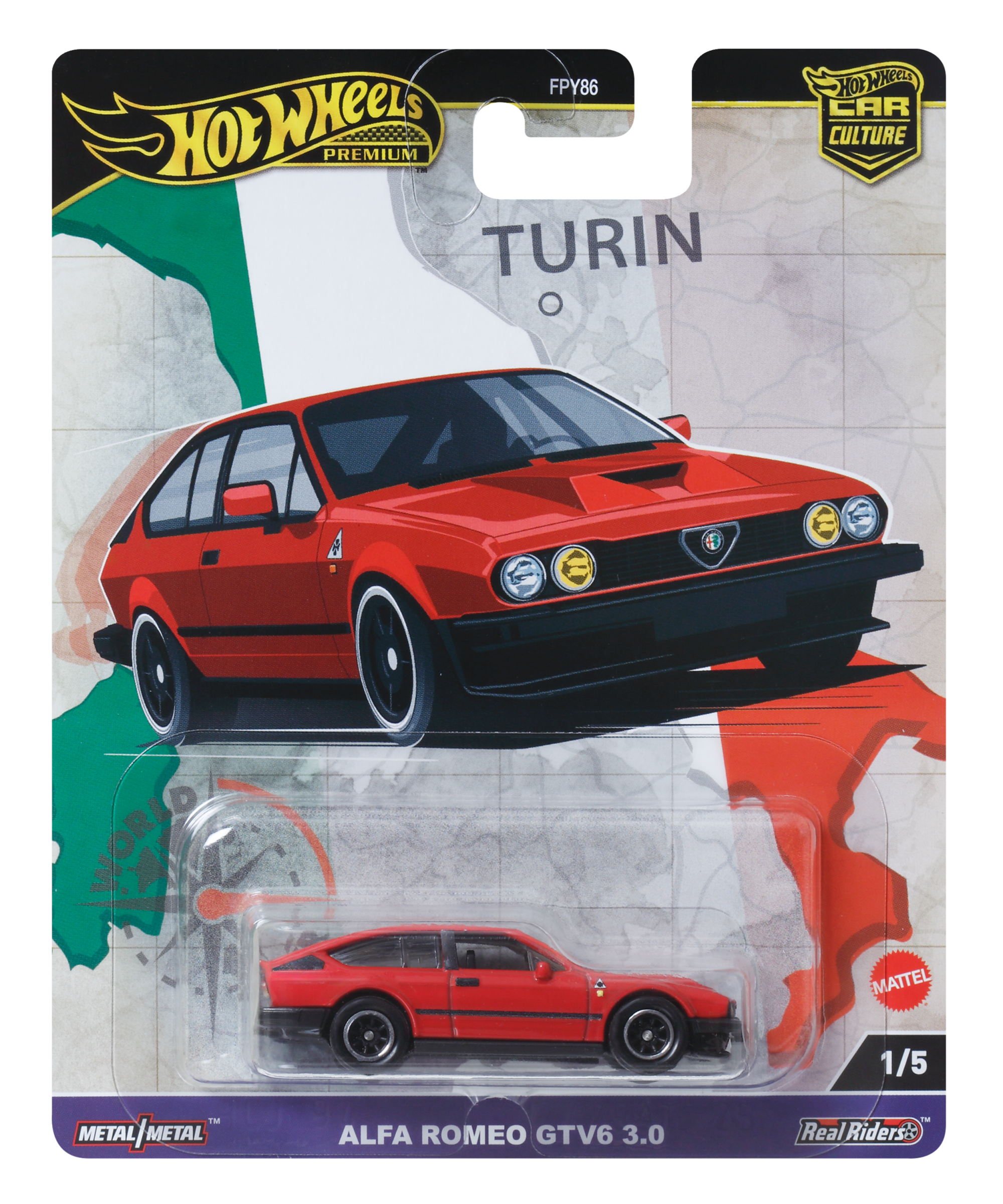 Hot Wheels Premium Car Culture World Tour Alfa Romeo Gtv 6 3.0 1:64 Scale Collectible Toy Vehicle - Image 6