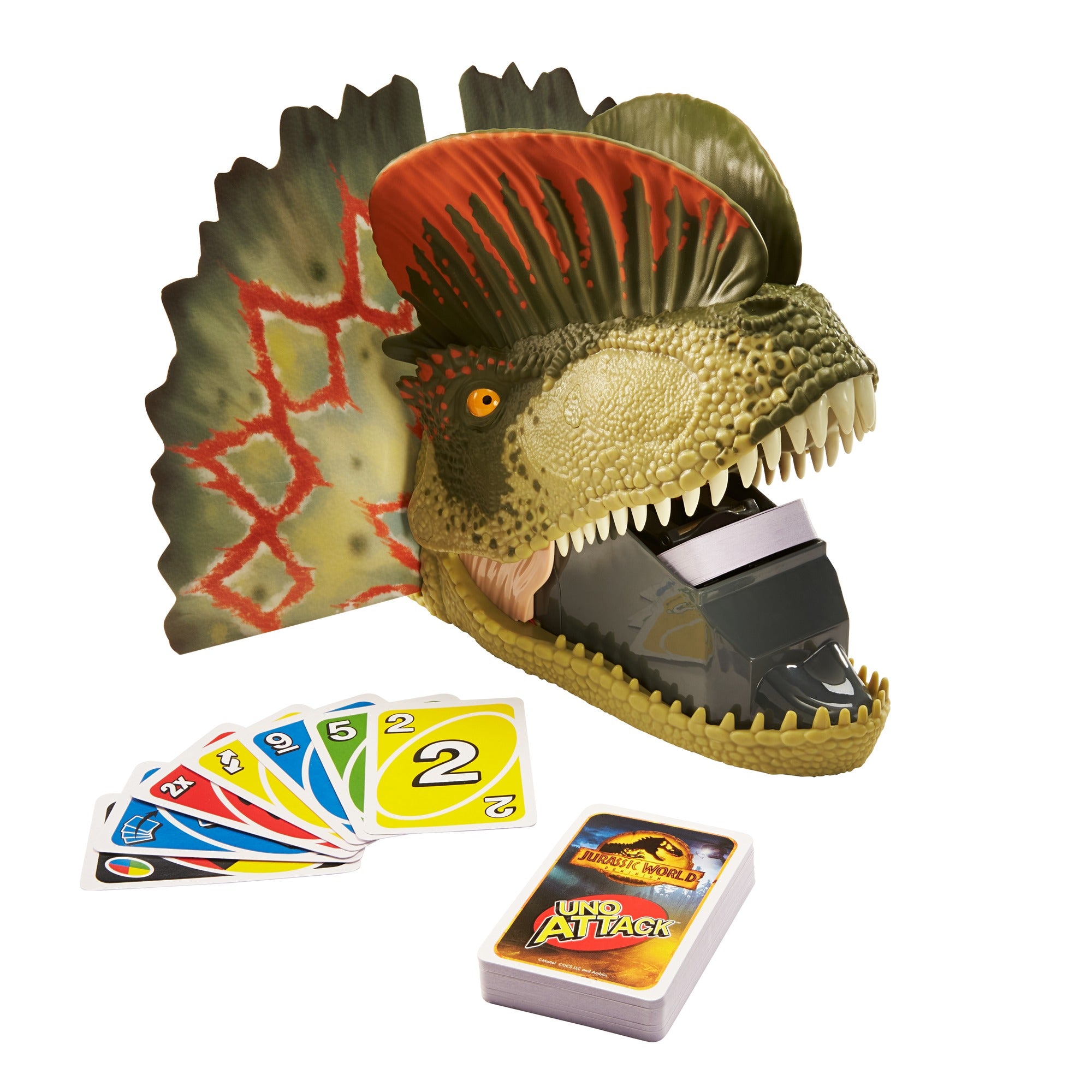UNO Attack Jurassic World Dominion Card Game With Dinosaur Card Launcher - Image 5