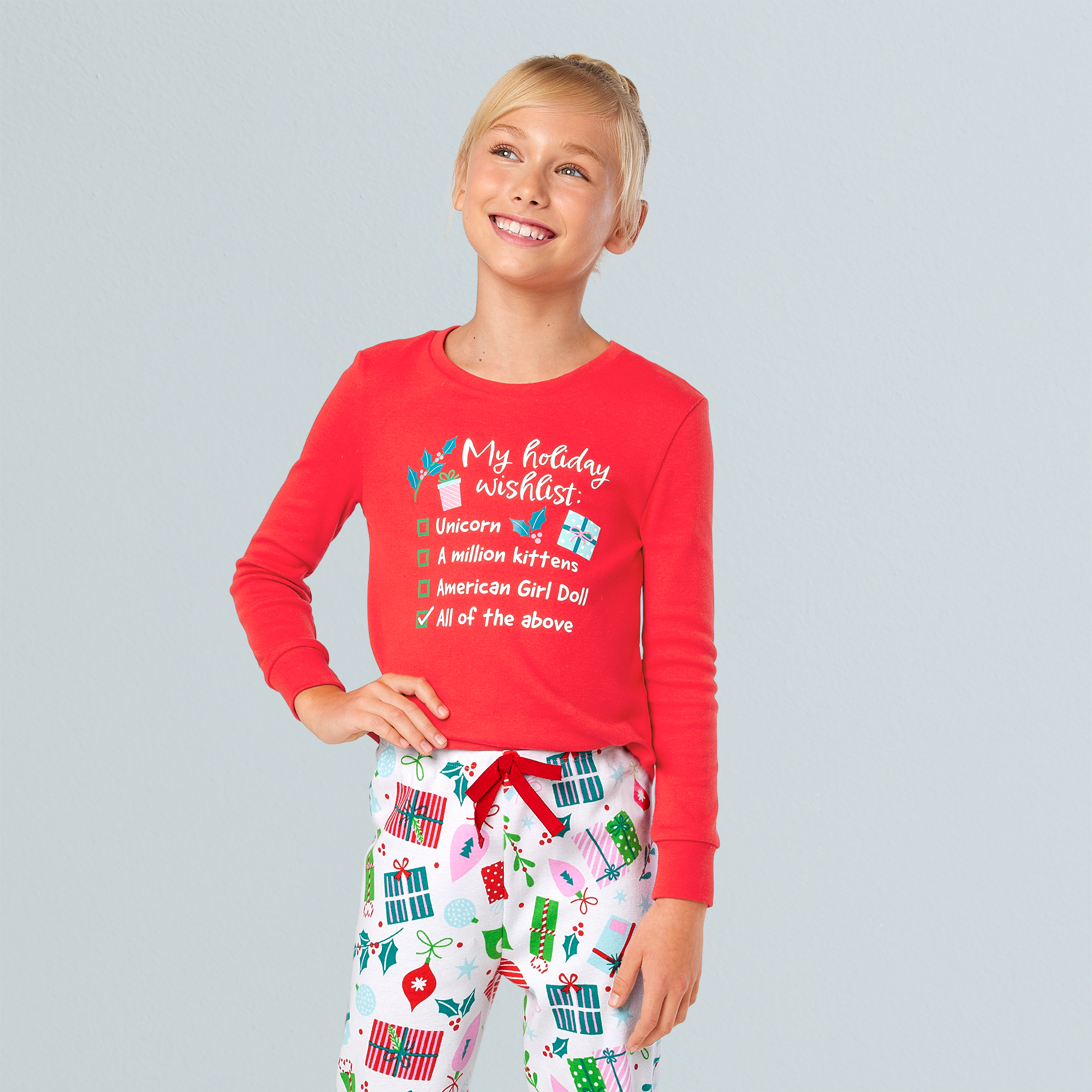 Holiday Wish List PJs for Girls - Image 4