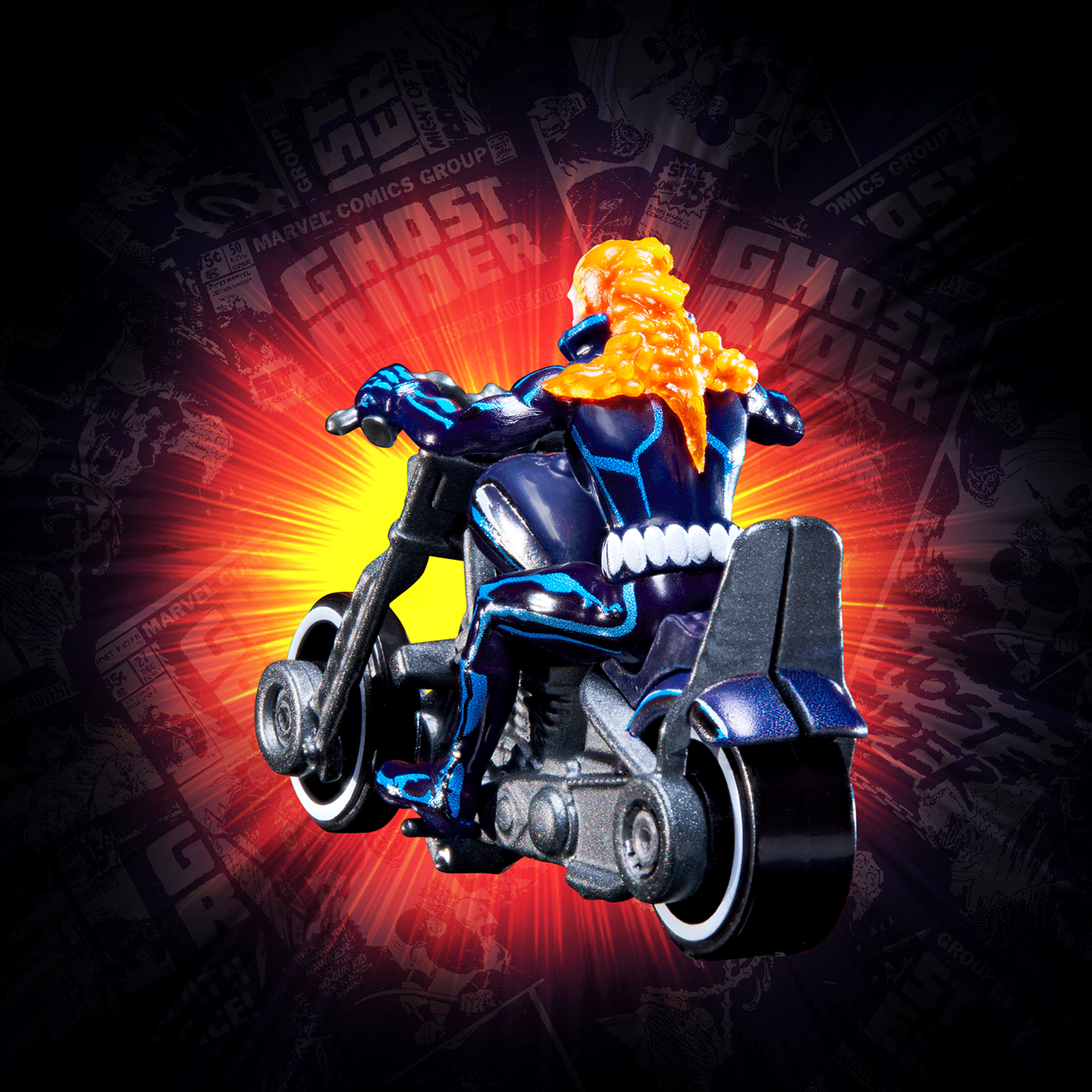 Hot Wheels MARVEL Ghost Rider Motorcycle & Figure Collectible - Image 4