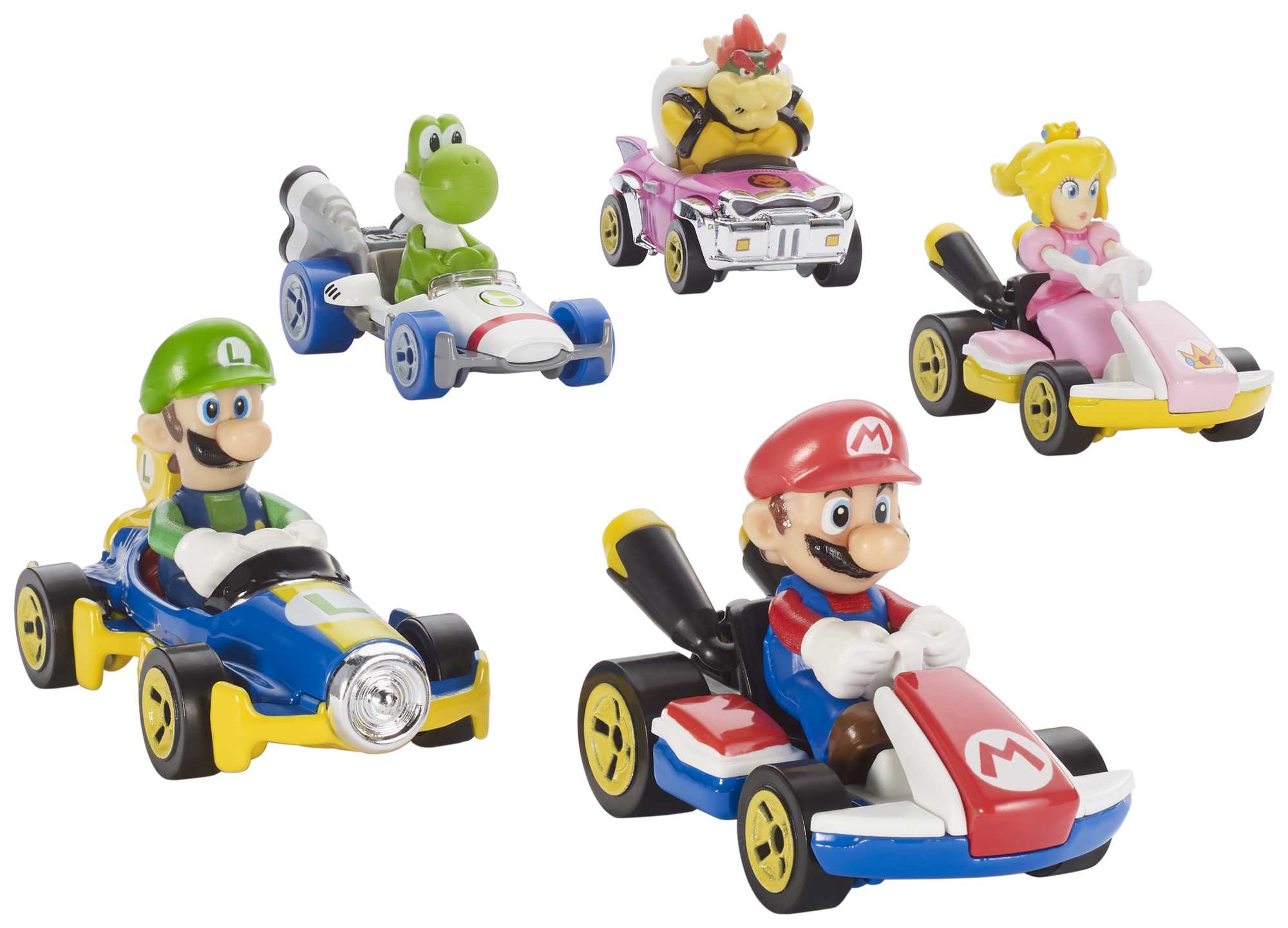Hot Wheels Mario Kart Collection Of 1:64 Scale Die-Cast Replica Vehicles. Toy Collectibles