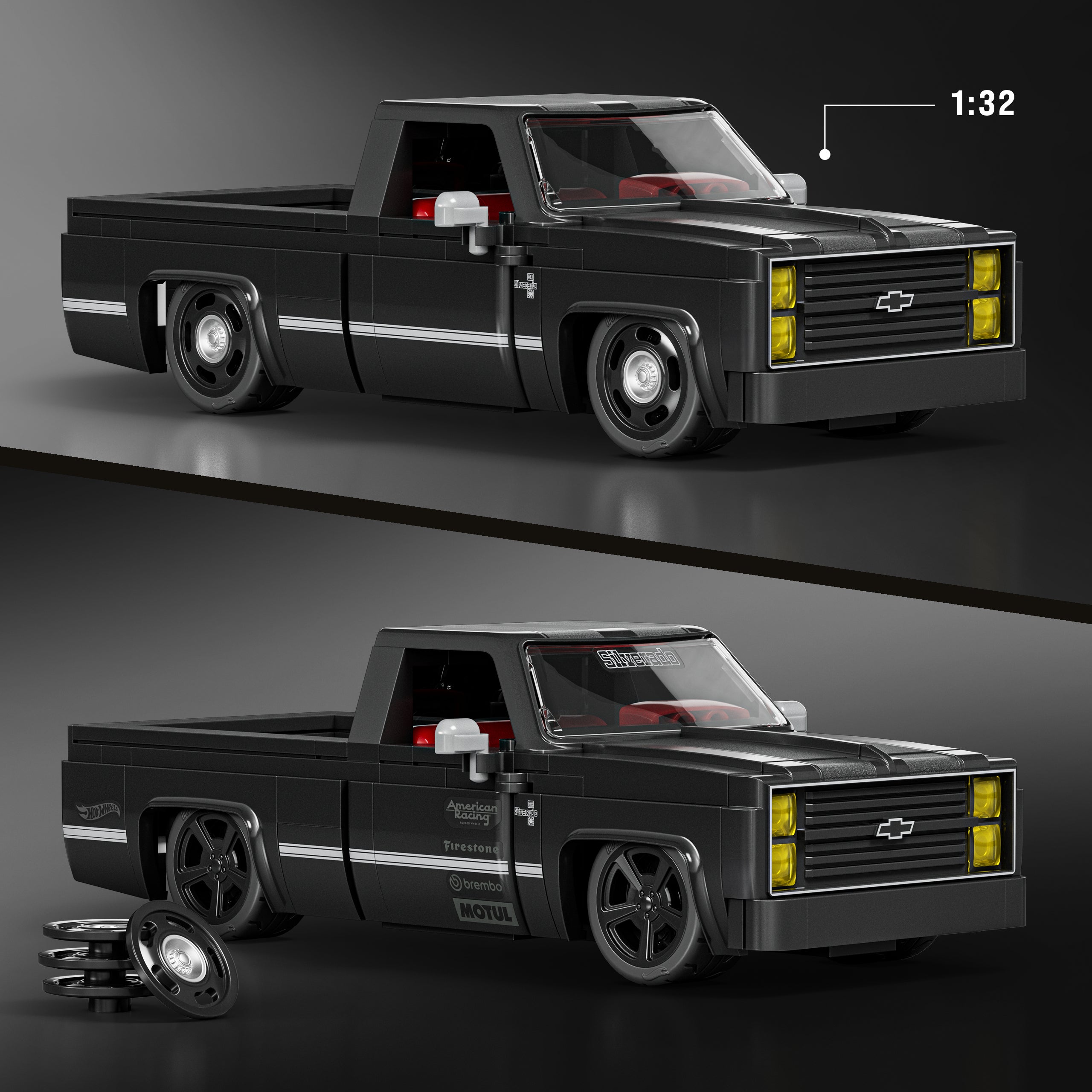 Mattel Brick Shop Hot Wheels '83 Chevy Silverado Building Toy Kit - Image 3