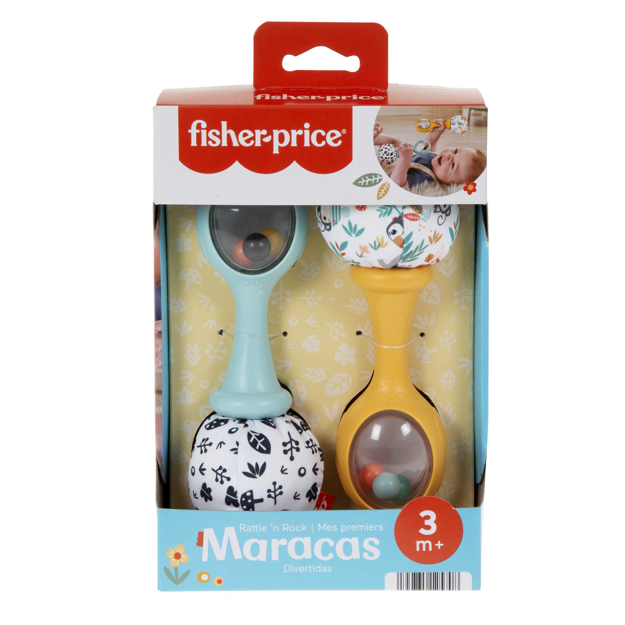 Fisher-Price Baby Rattle 'n Rock Maracas Toys. Set Of 2 For infants 3+ Months. High Contrast - Image 6