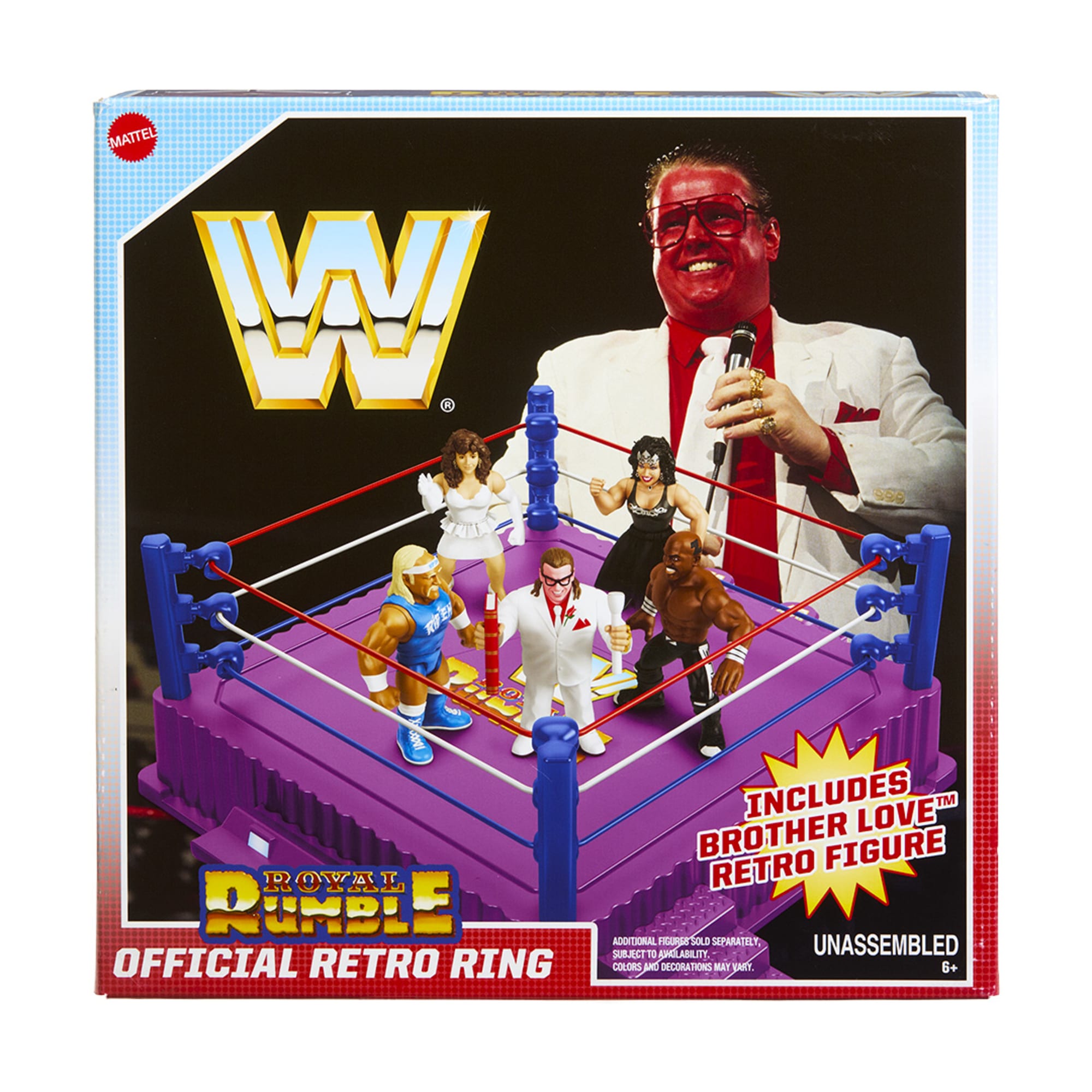 WWE Official Retro Collection Royal Rumble Ring and Brother Love Figure - Image 4