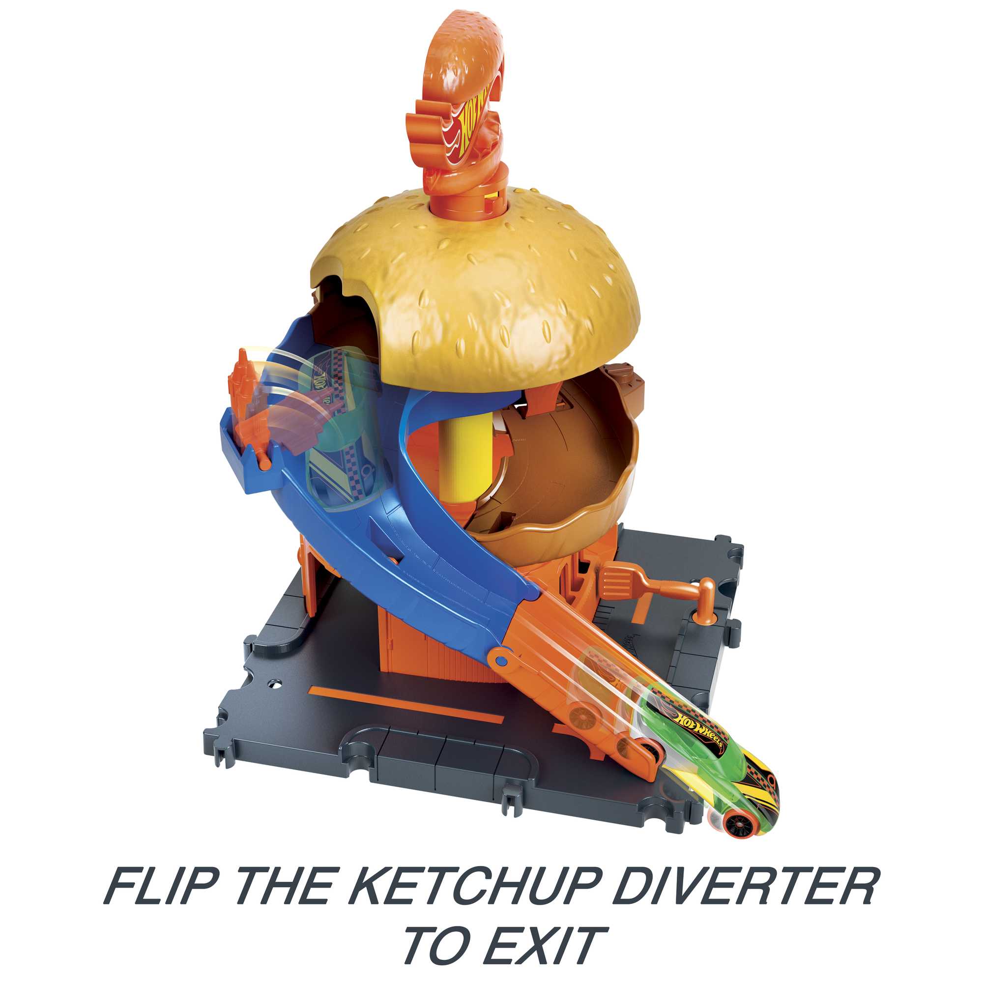 Hot Wheels City Burger Drive-Thru Playset. With 1 Toy Car - Image 4