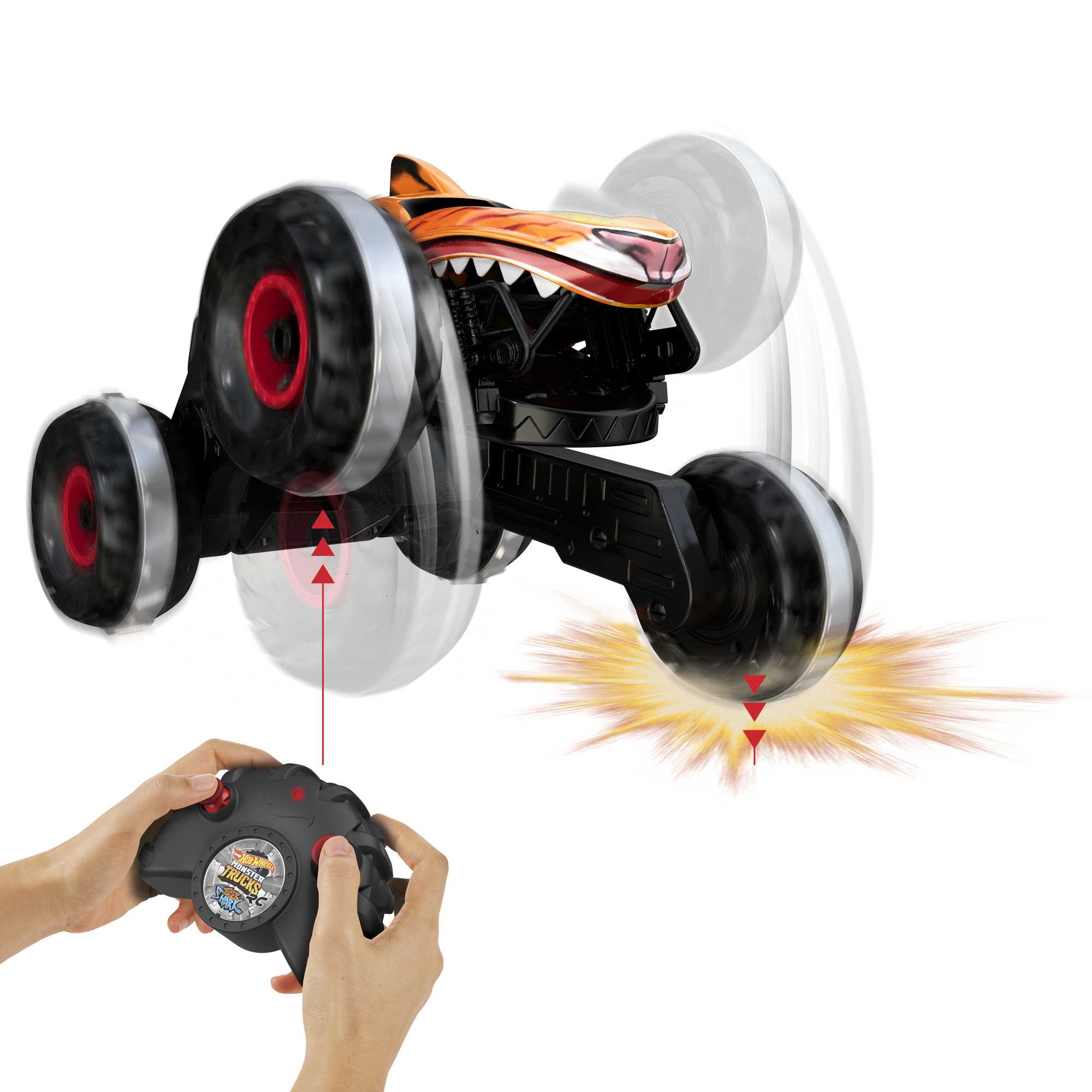 Hot Wheels Monster Trucks Véhicule Téléguidé HW Unstoppable Tiger Shark - Image 3