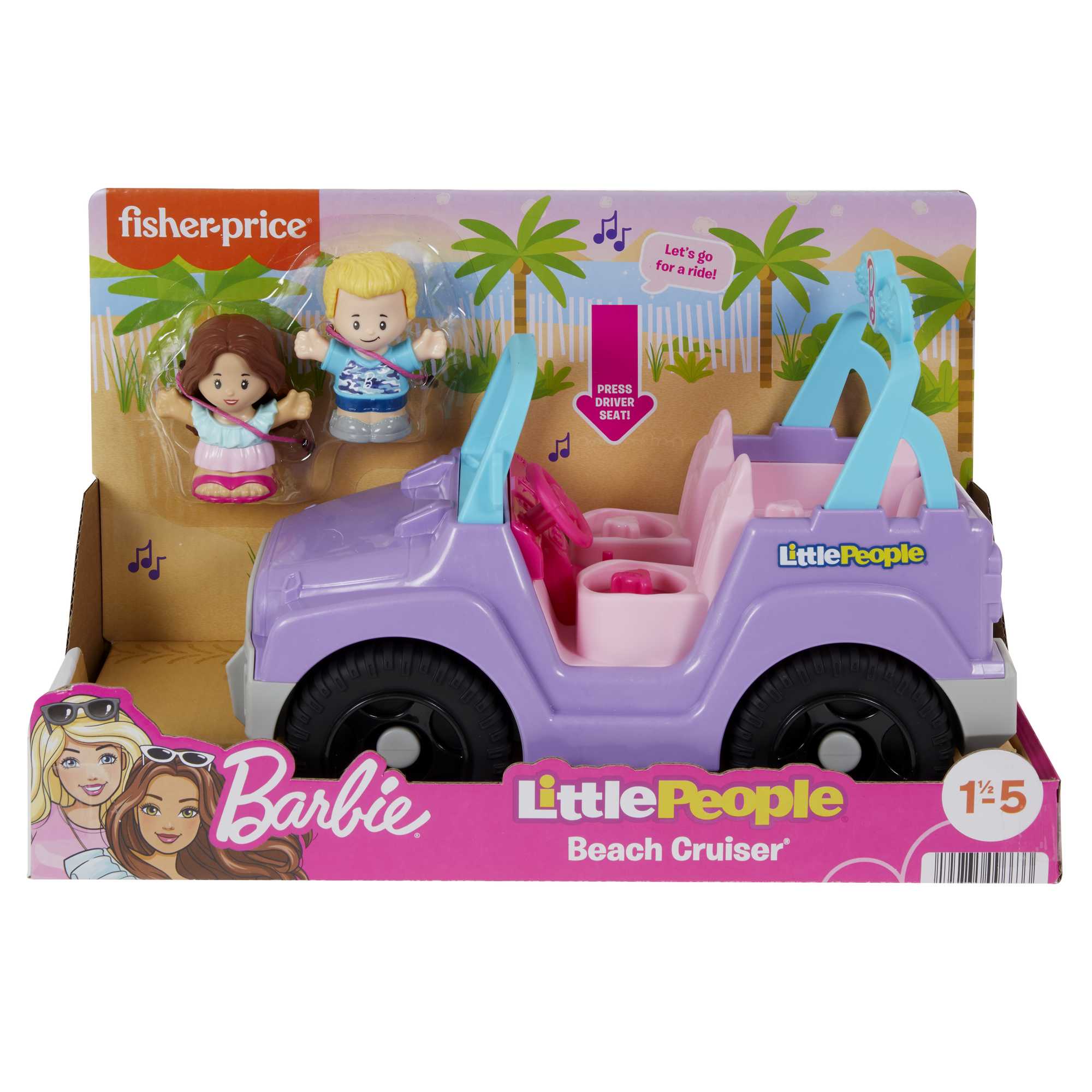 Little People Barbie Véhicule de Plage. Musique. Sons. 2 Figurines - Image 6
