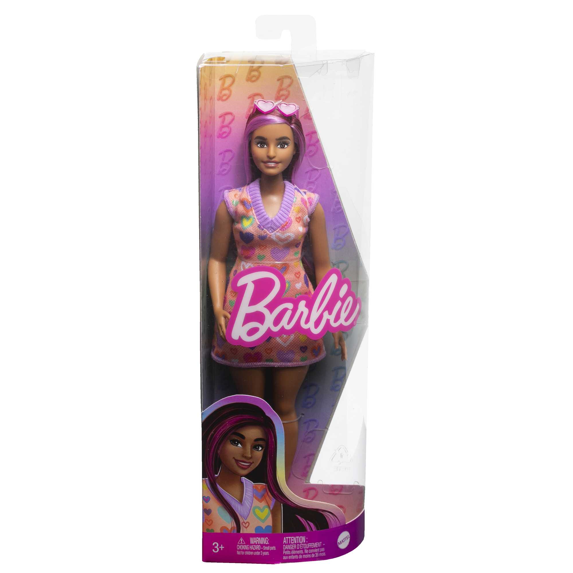 Barbie Fashionistas Doll #207 With Pink-Streaked Hair And Heart Dress - Image 6