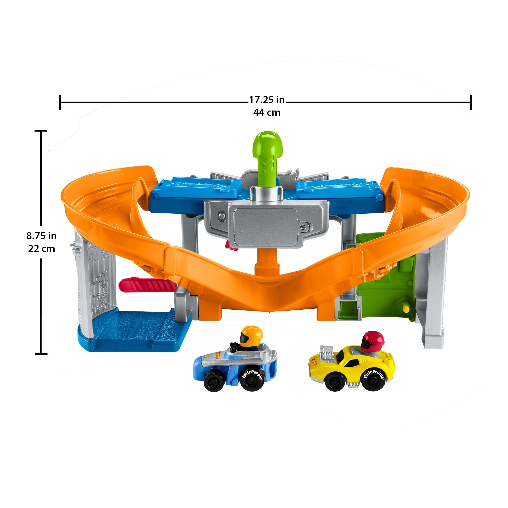 Fisher-Price Little People Hot Wheels Race Track For Toddlers. Race And Go Track Set. 2 Cars - Image 5