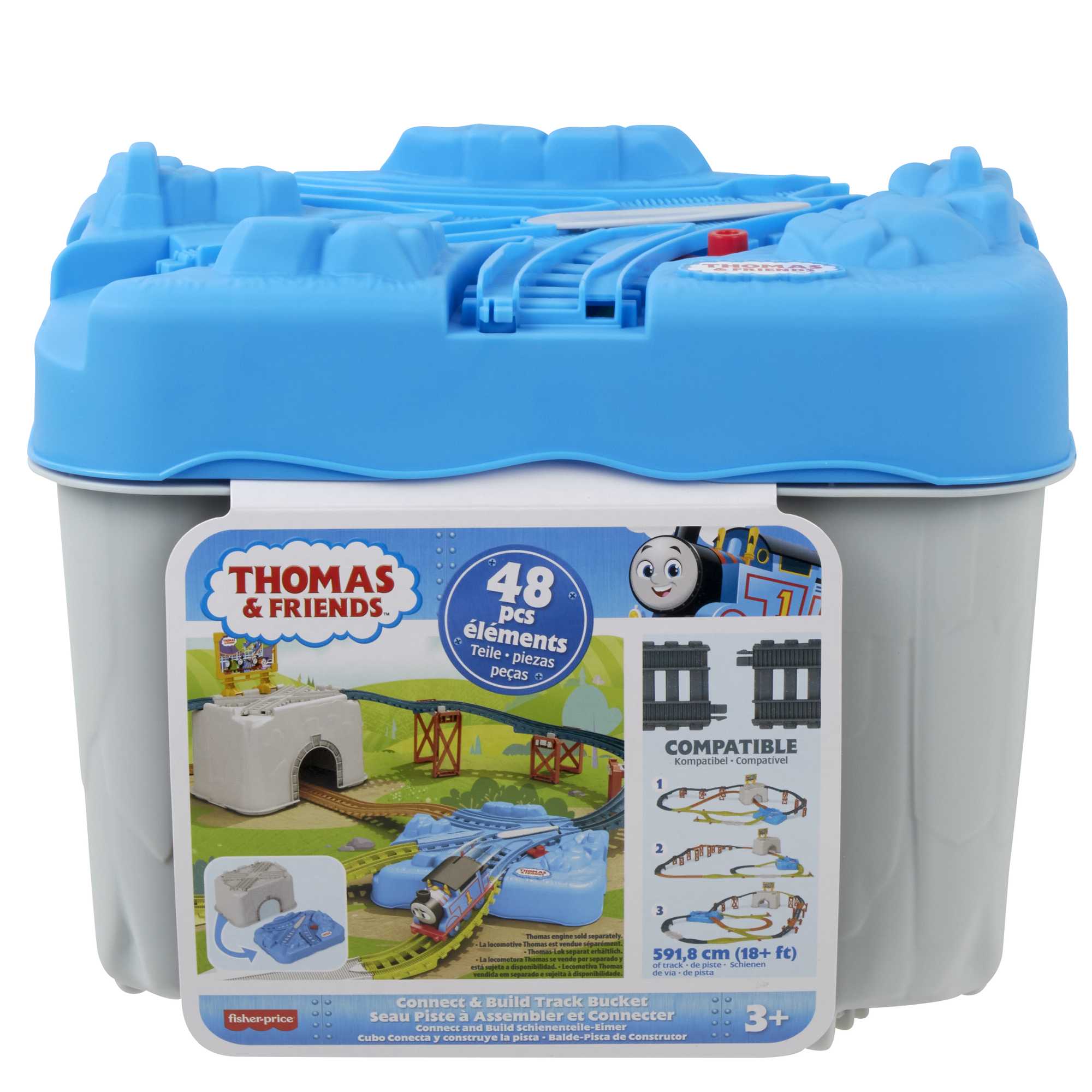 Thomas & Friends Train Tracks Set. Connect & Build Track Bucket. 34-Piece Preschool Toy - Image 6