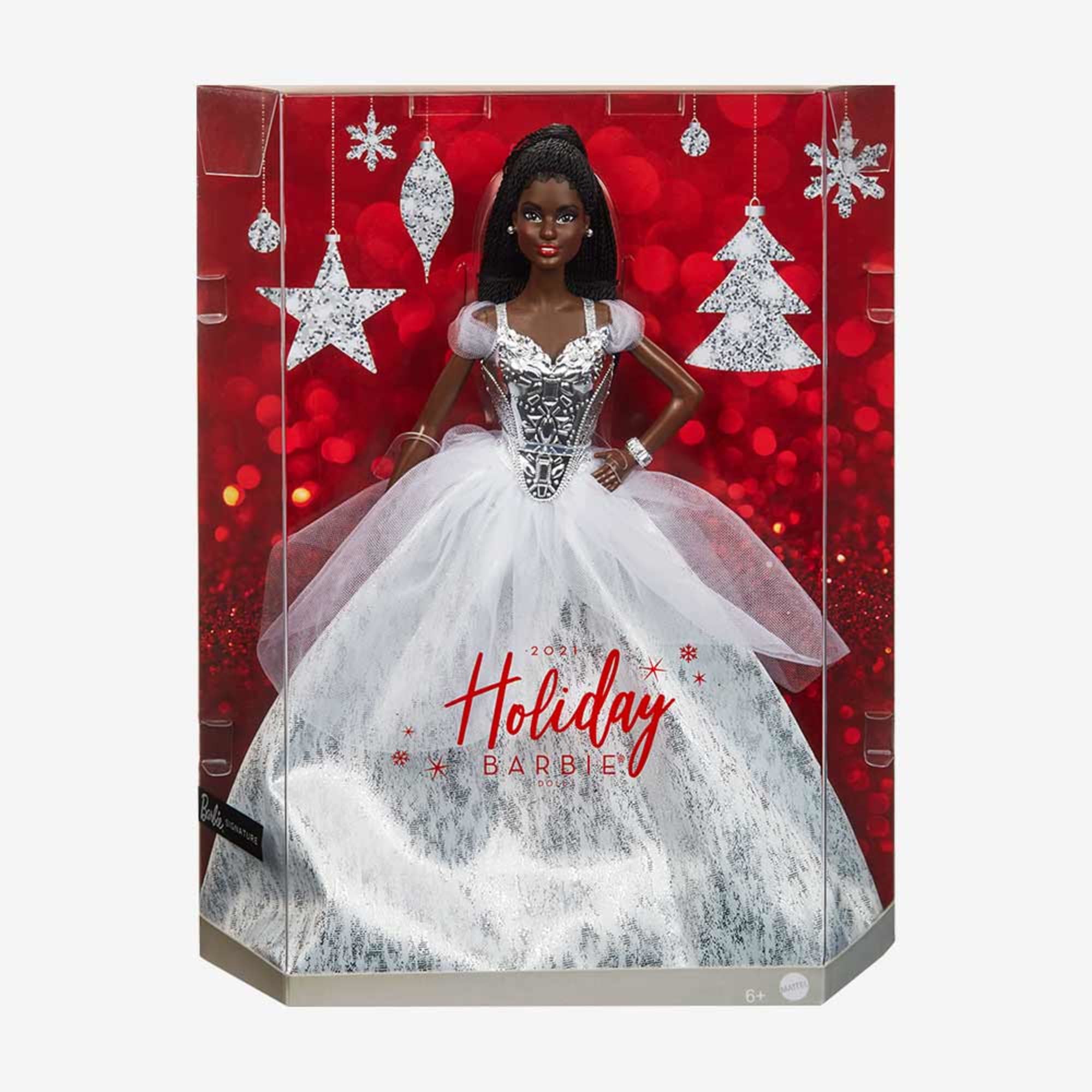 2021 Holiday Barbie Doll. Brunette Braids - Image 7