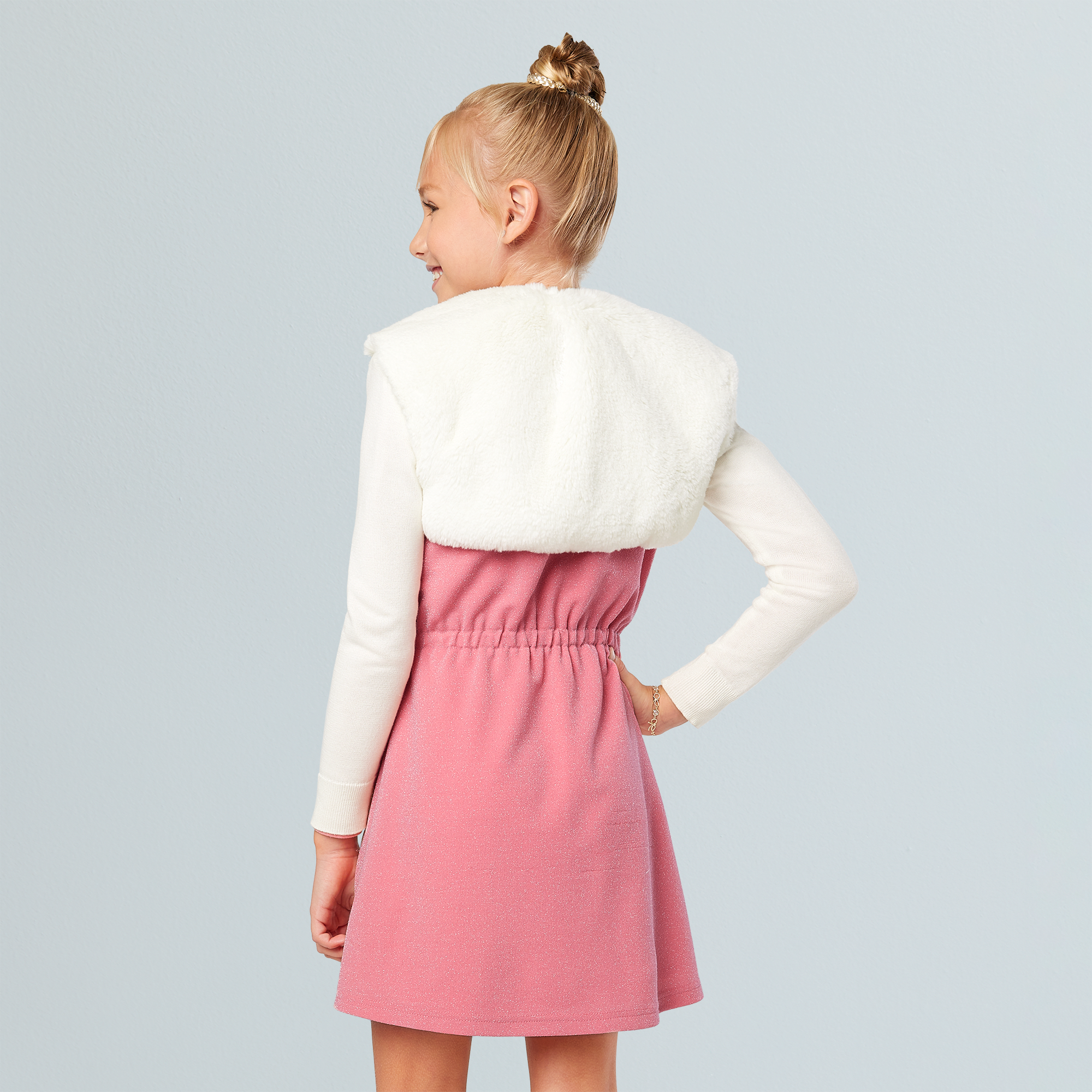 American Girl® x Something Navy Frosty Faux-Fur Shrug for Girls - Image 7